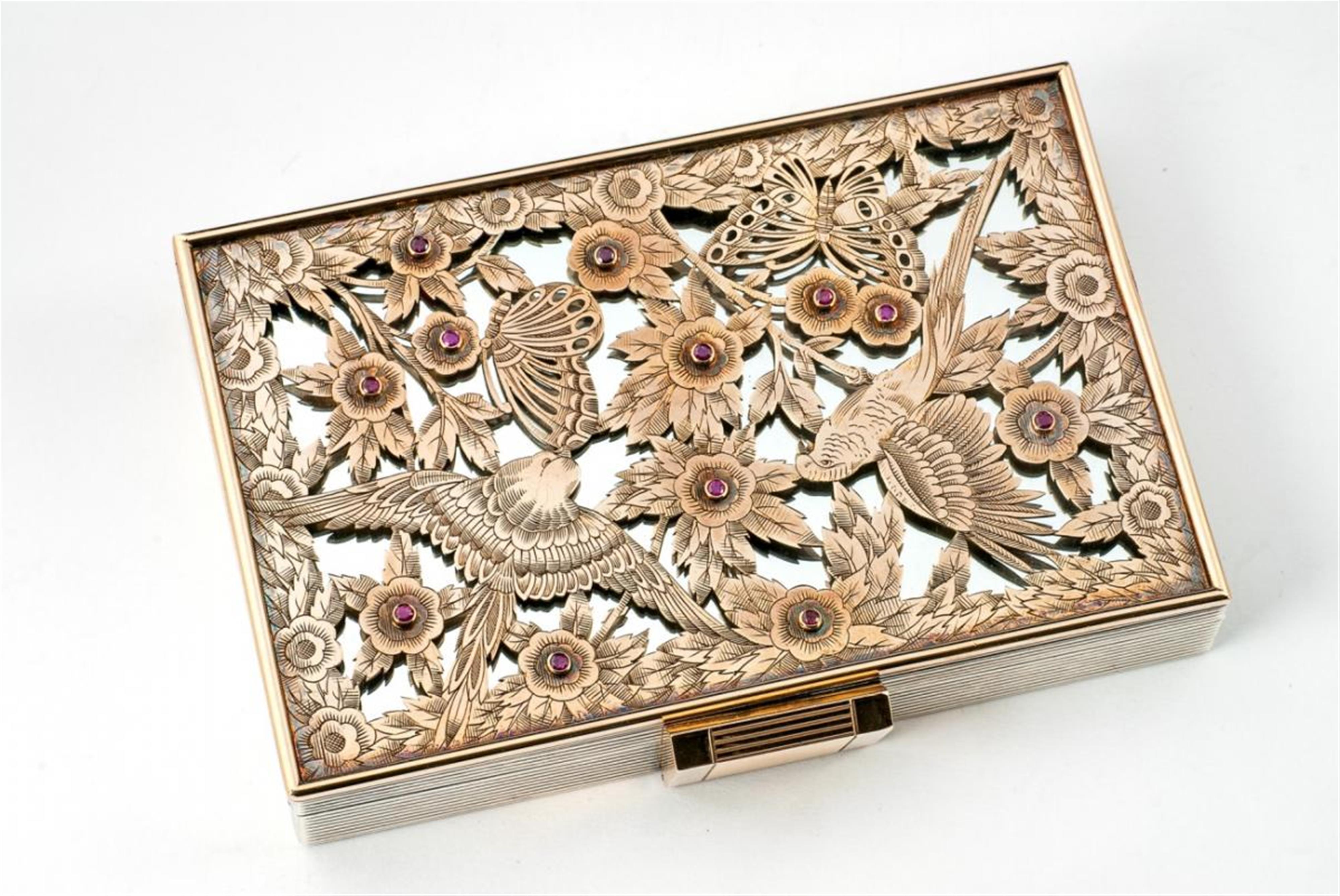 A silver, 18 ct gold and ruby minaudière by Boucheron. - image-1