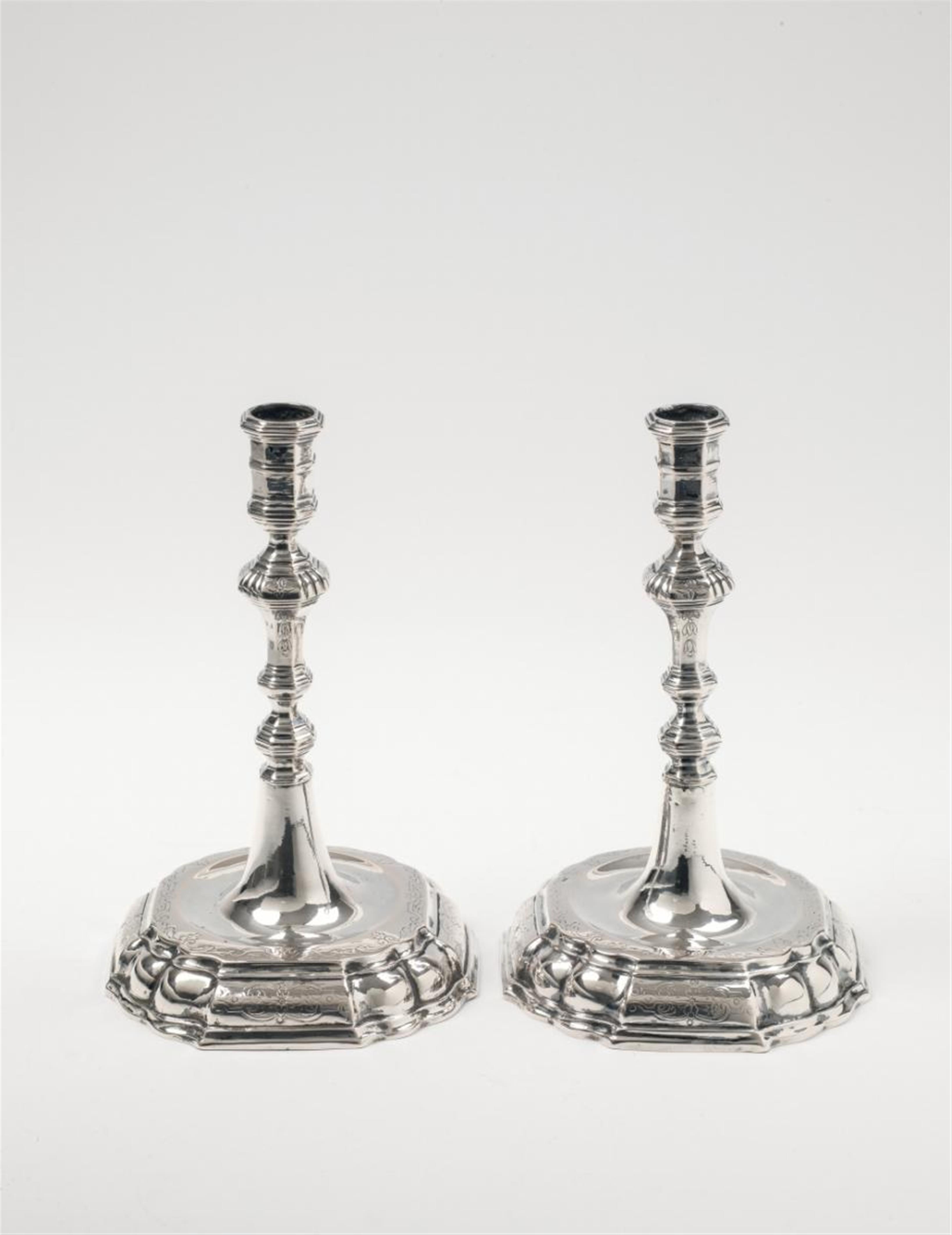 A pair of Cologne silver candlesticks. Marks of Henricus Gehlen, 1714 - 20. - image-1