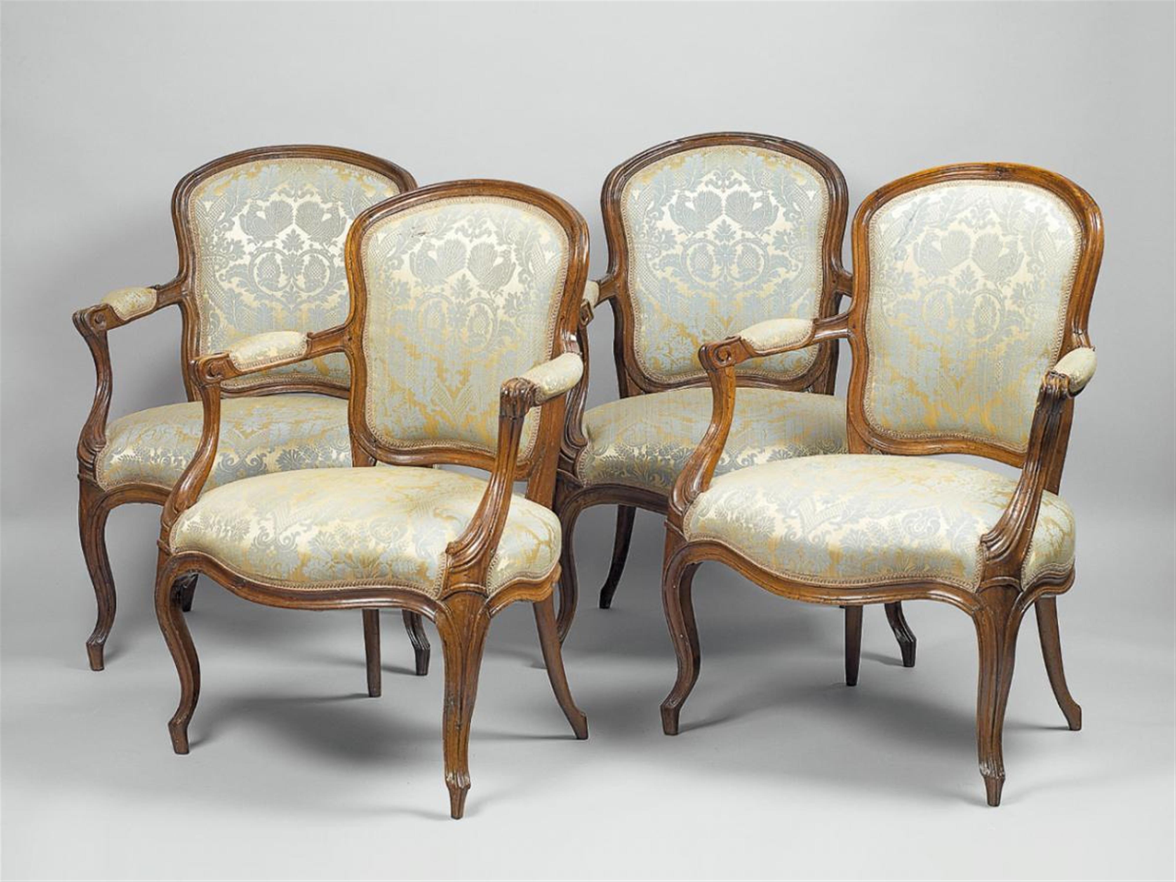 Four French Louis XV period fauteuils - image-1