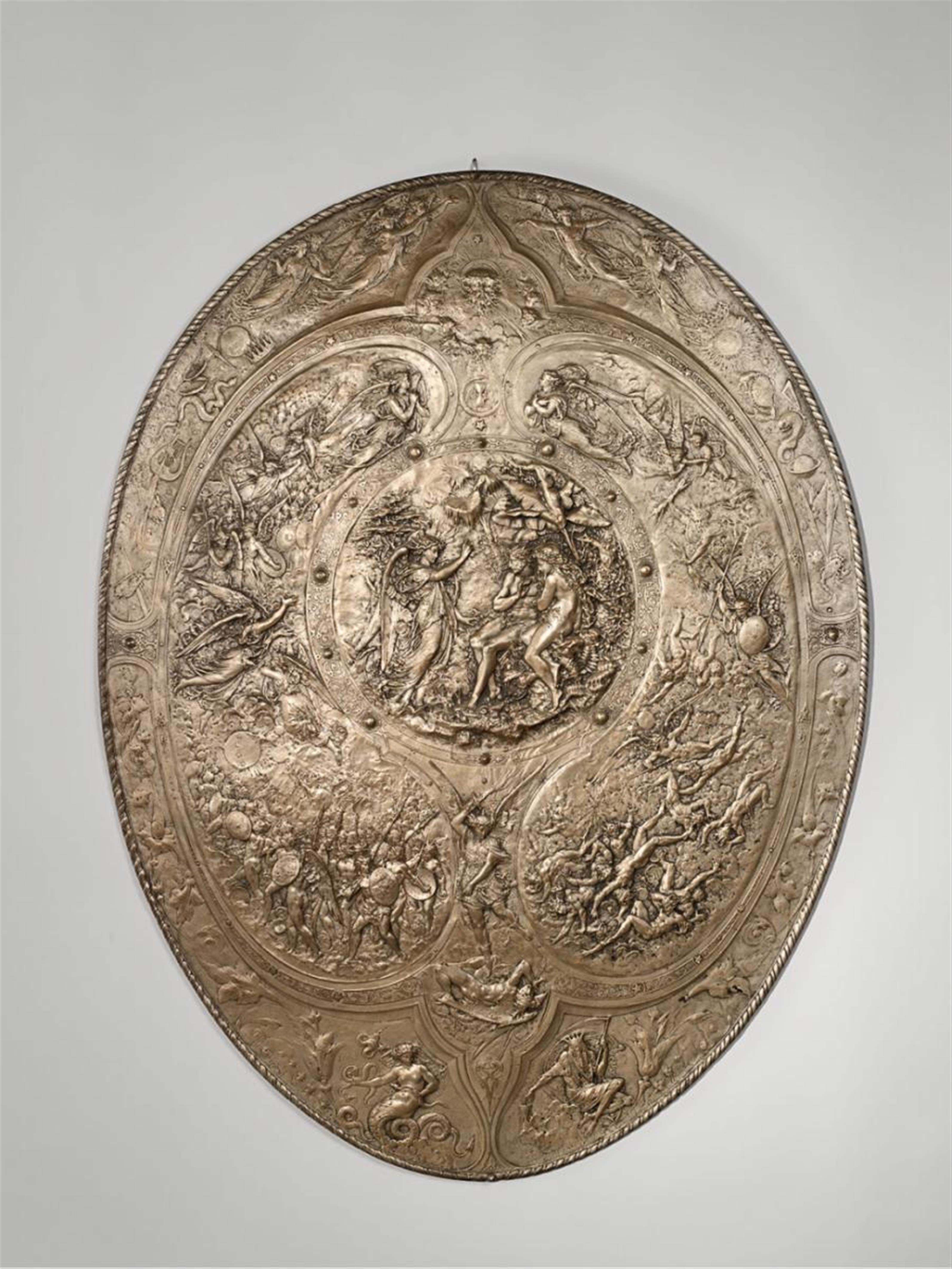 A historicist silver-plated cast iron shield - image-1