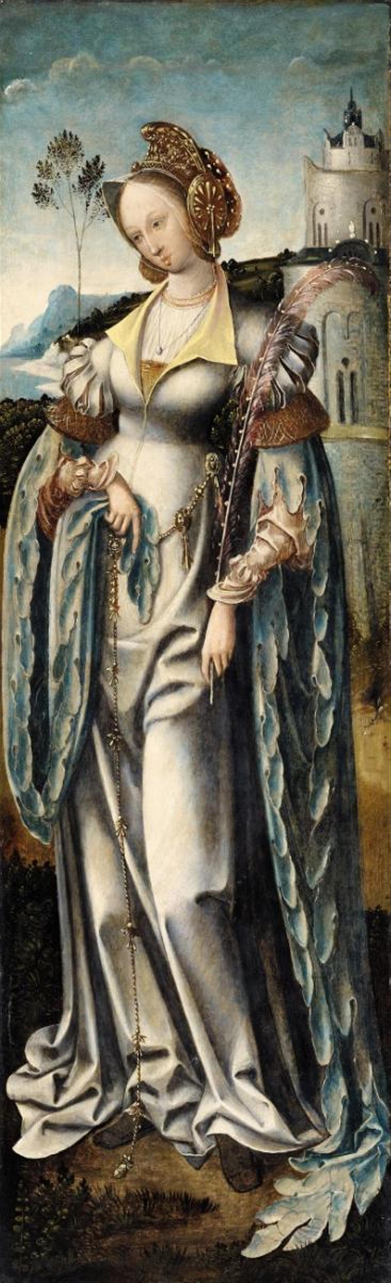 Cornelis Engebrechtsz, attributed to - Saint Barbara and Saint Catherine - image-2