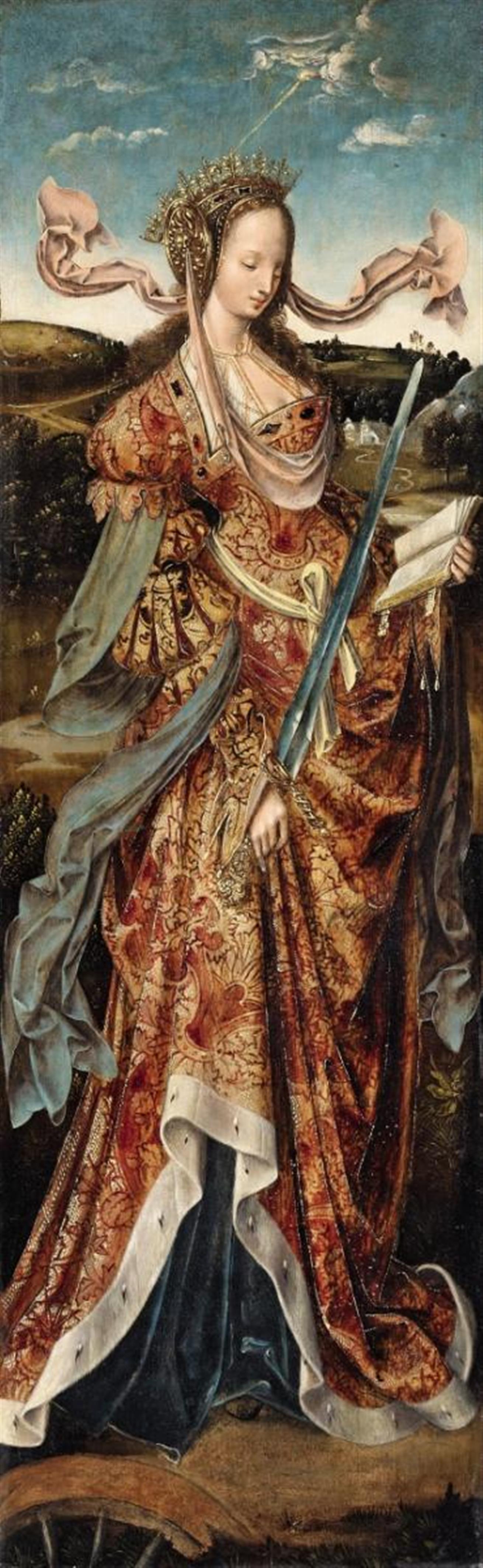 Cornelis Engebrechtsz, attributed to - Saint Barbara and Saint Catherine - image-1