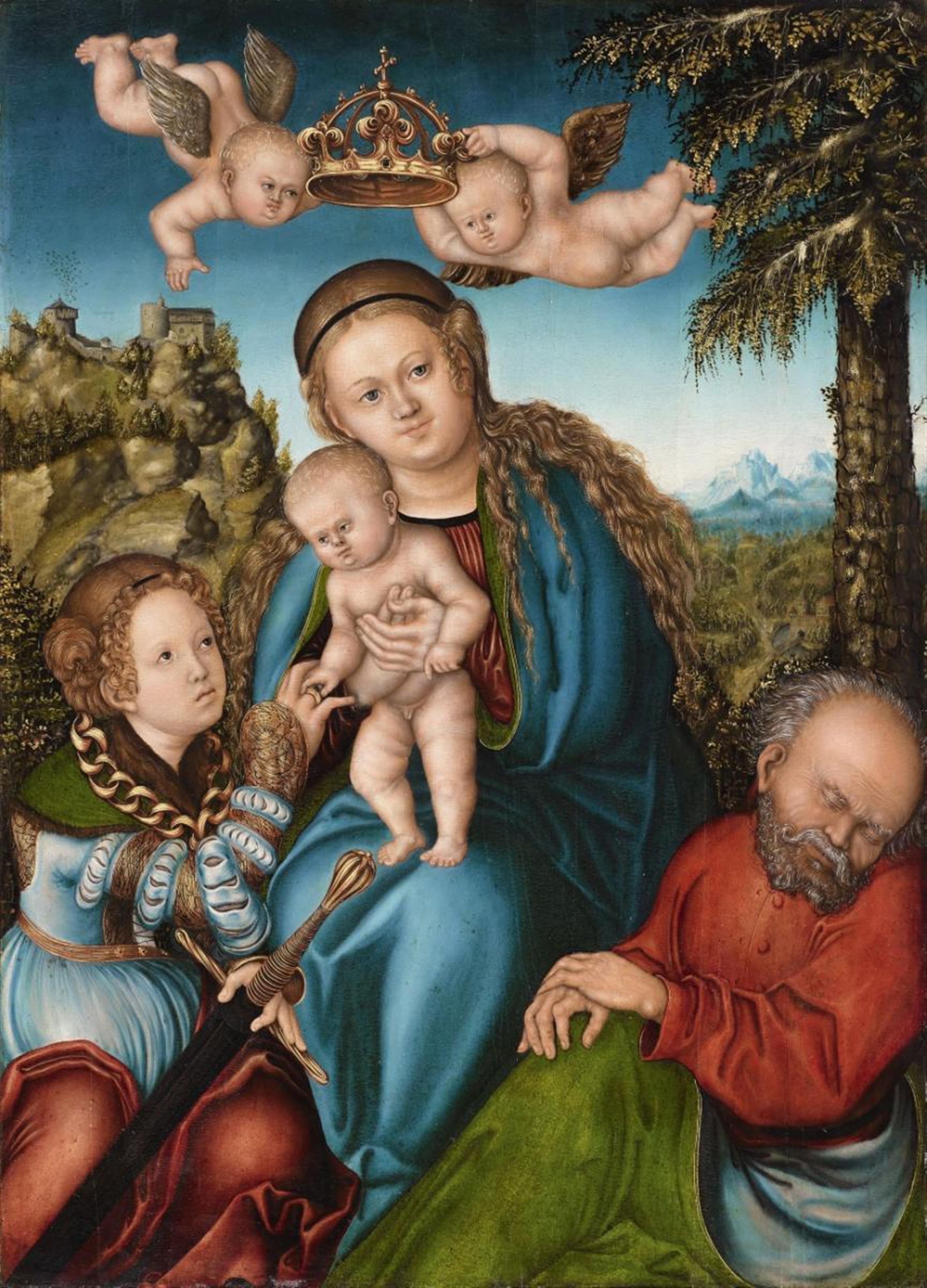 Lucas Cranach d. Ä., Werkstatt - Mystische Vermählung der Heiligen Katharina - image-1