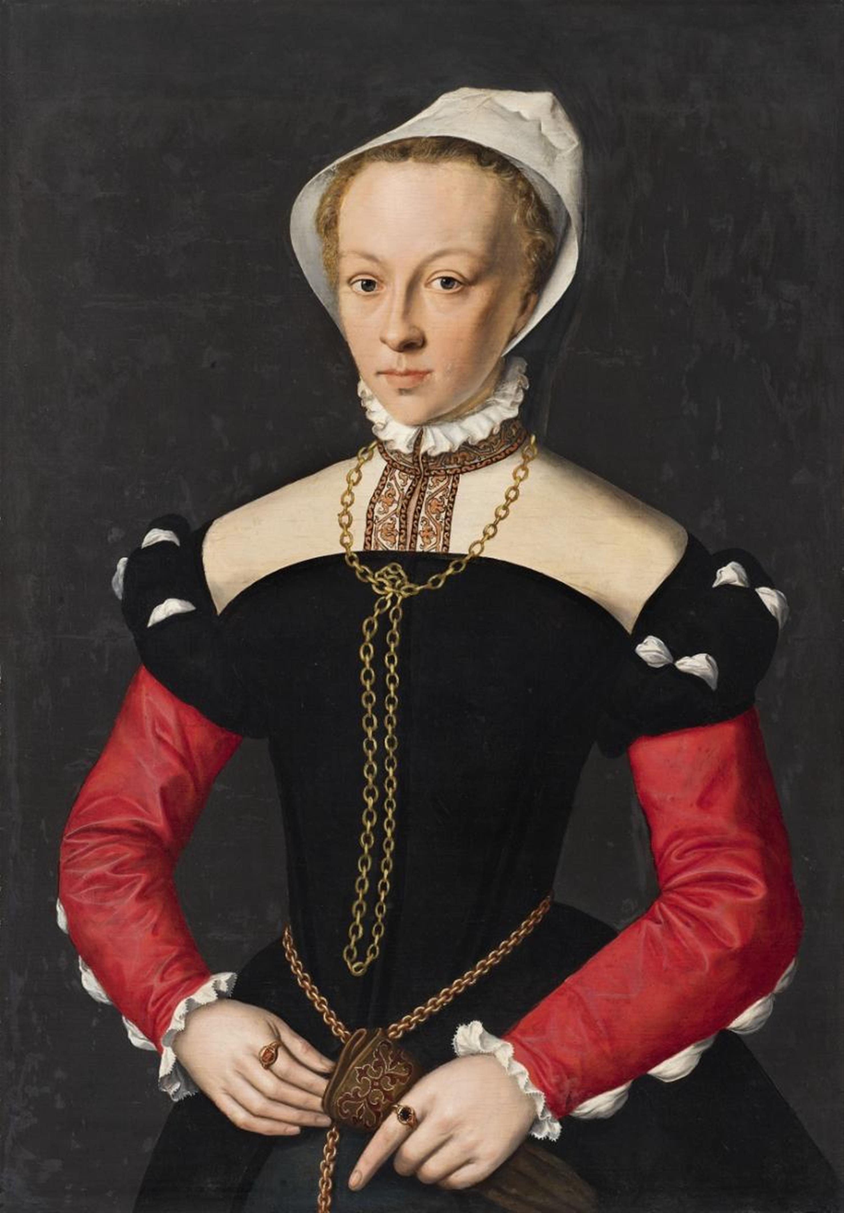 Flemish School circa 1530 - Portrait of a Young Lady - image-1