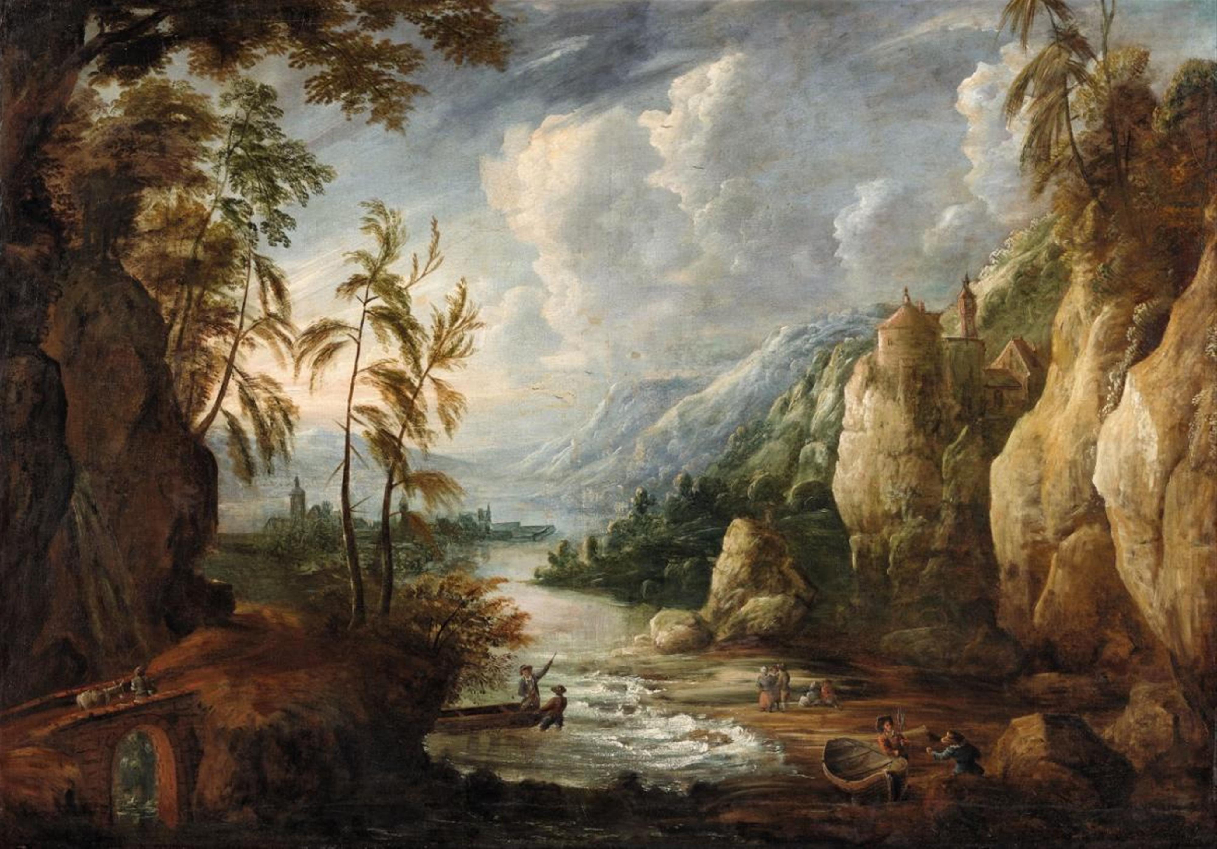 Flemish School of the early 17th century - Panoramic River Landscape - image-1