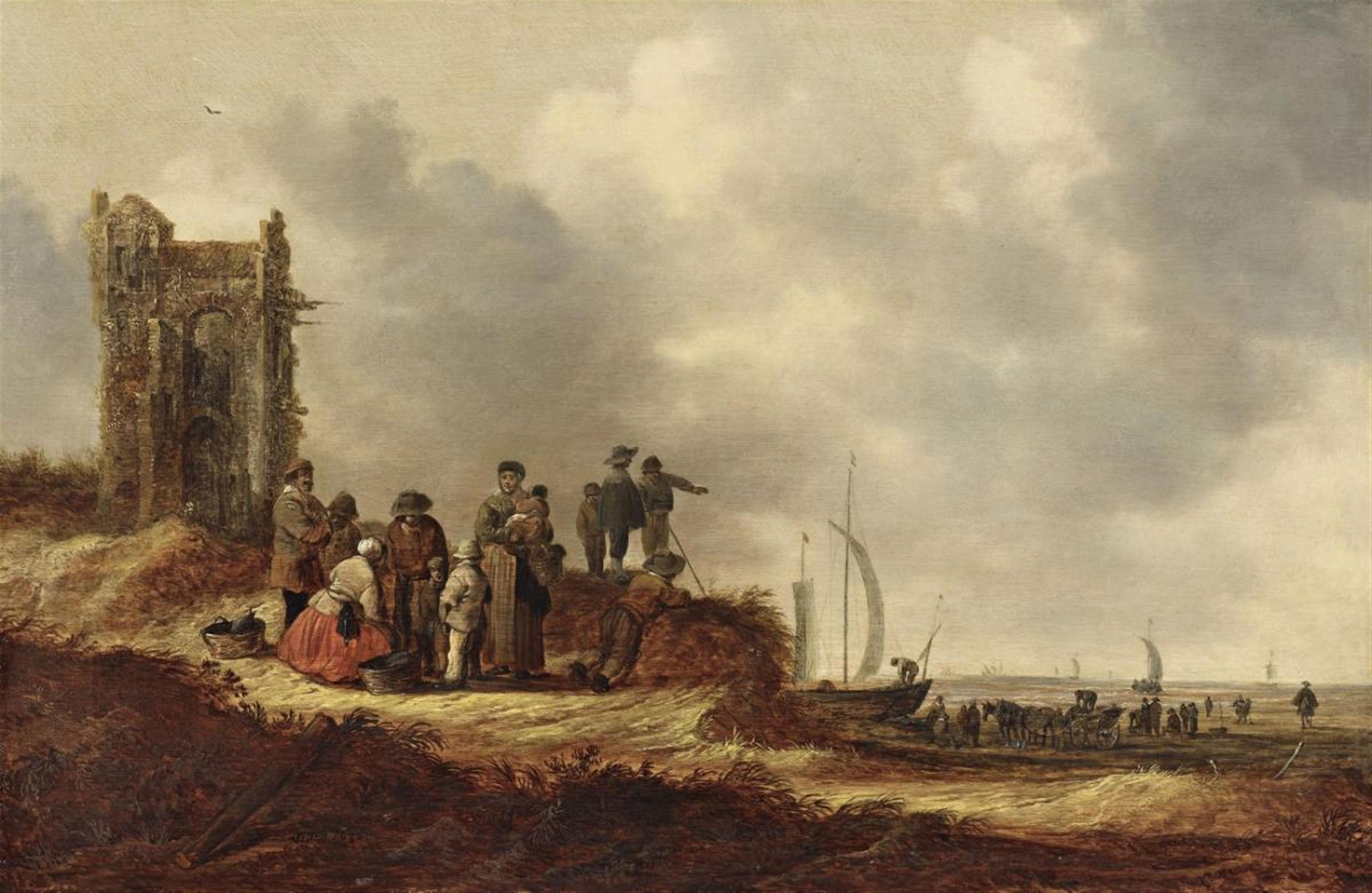 Jan van Goyen - Coastal Landscape with an Old Tower - image-1