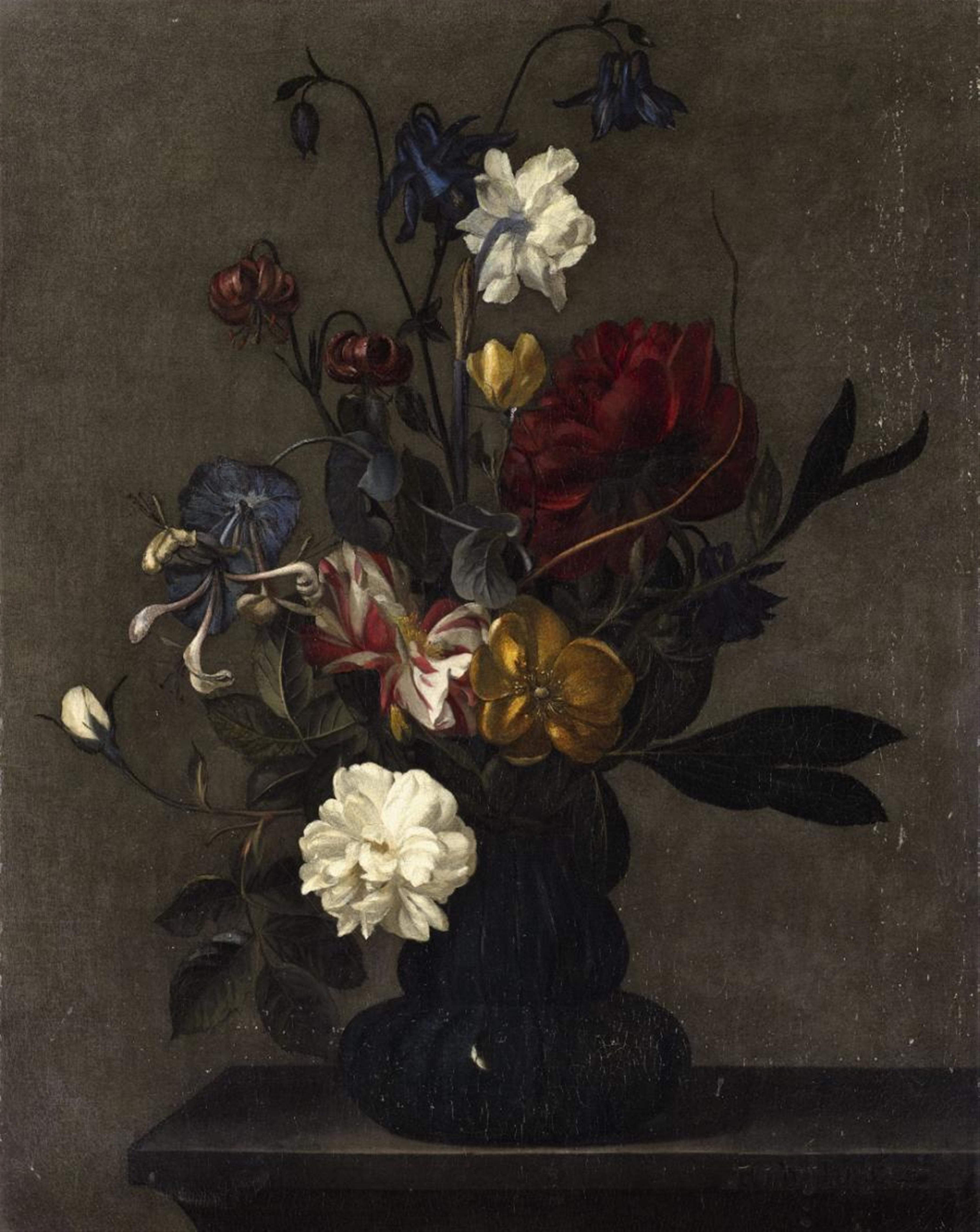 Abraham de Lust - Flowers in a Glass Vase - image-1