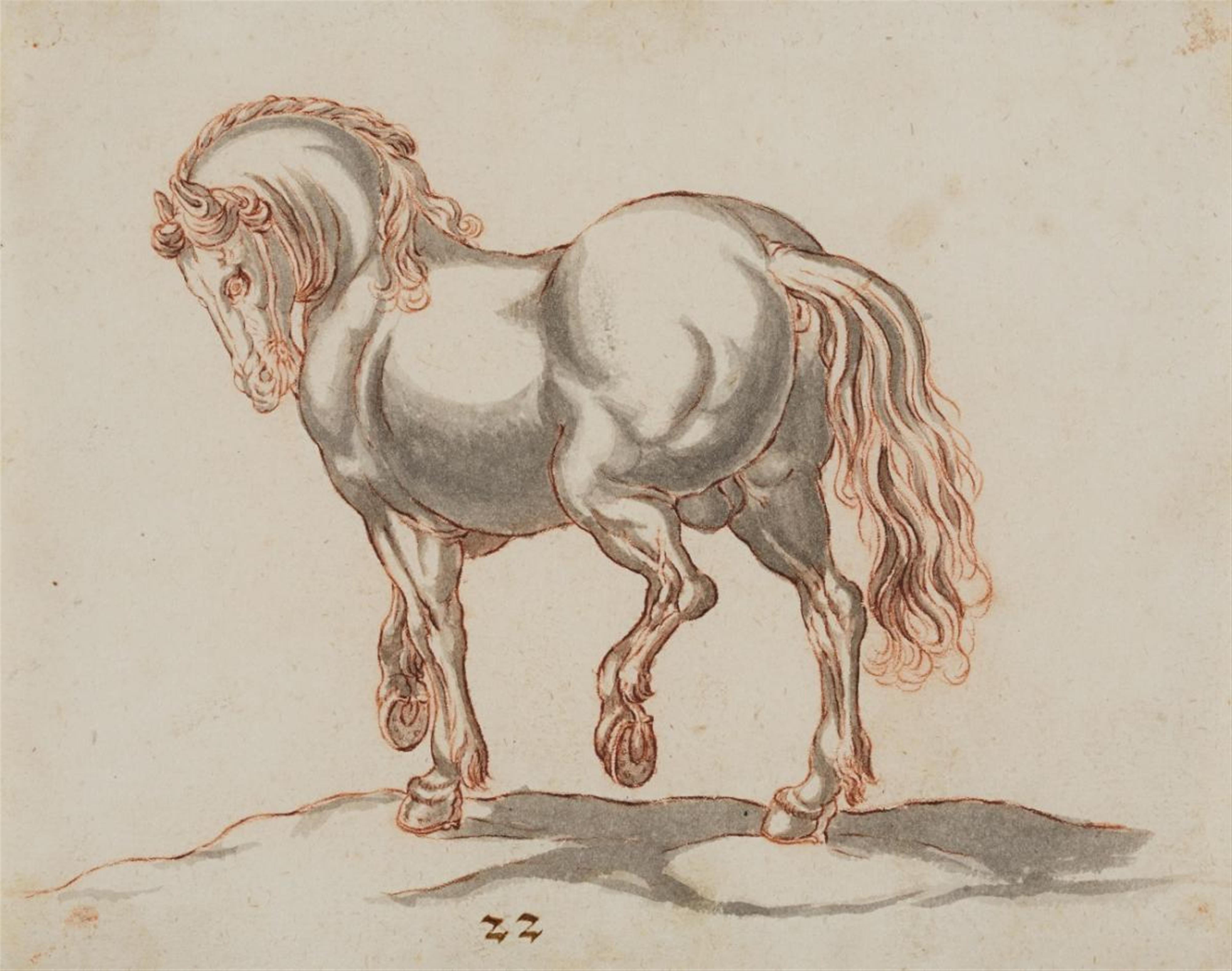 German School circa 1600 - Study of a Horse - image-1