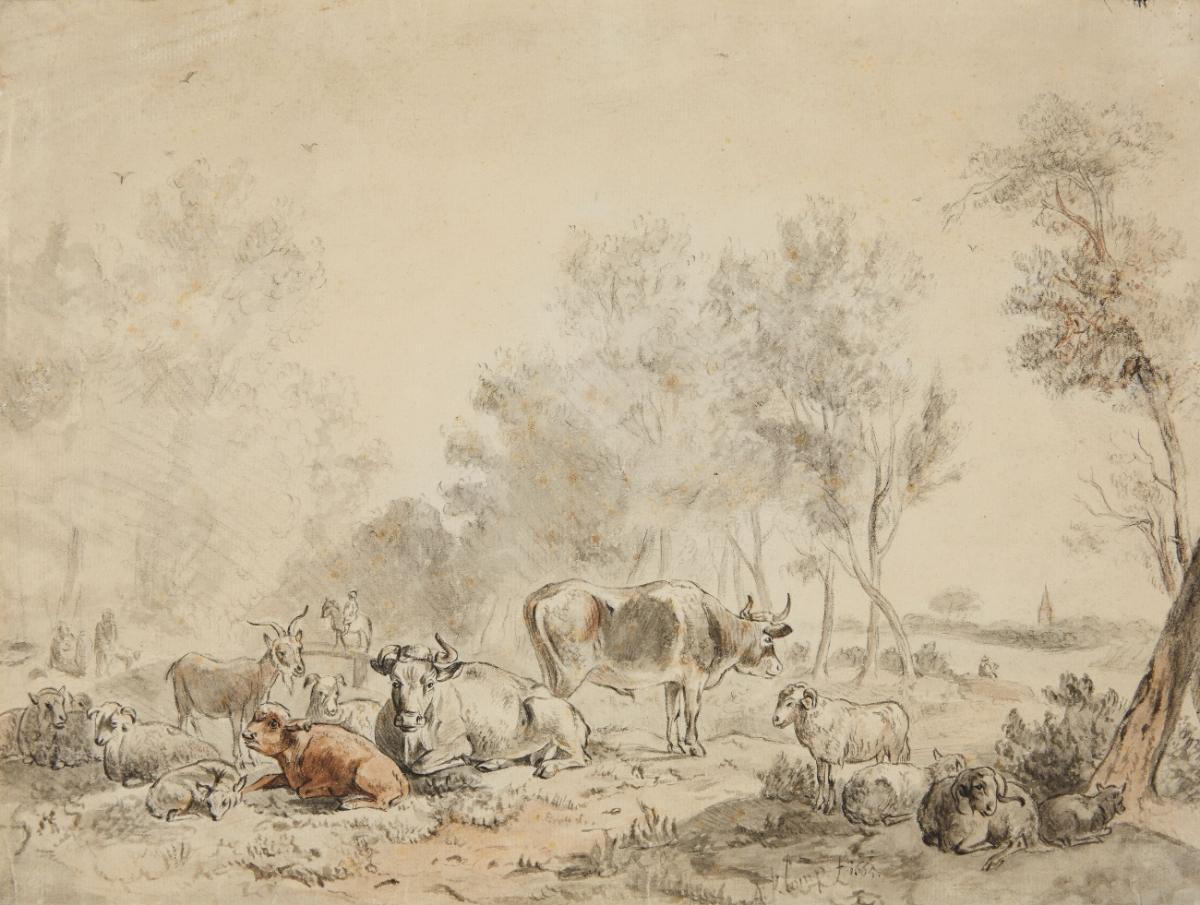 Albert Jansz. Klomp - Landscape with Cattle and Sheep - image-1