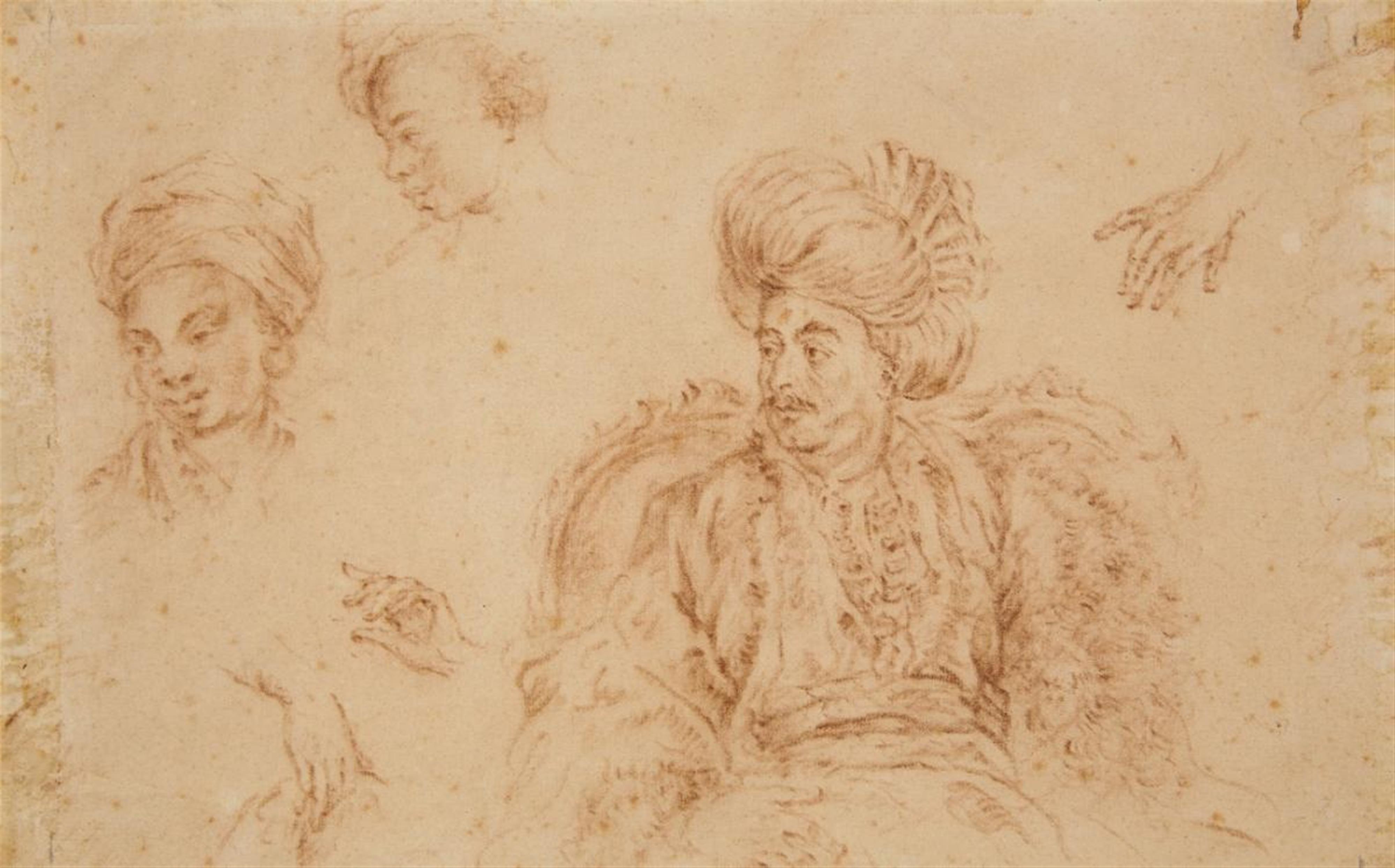 Französischer Meister des 18. Jahrhunderts - Studie zu einem sitzenden Sultan - image-1