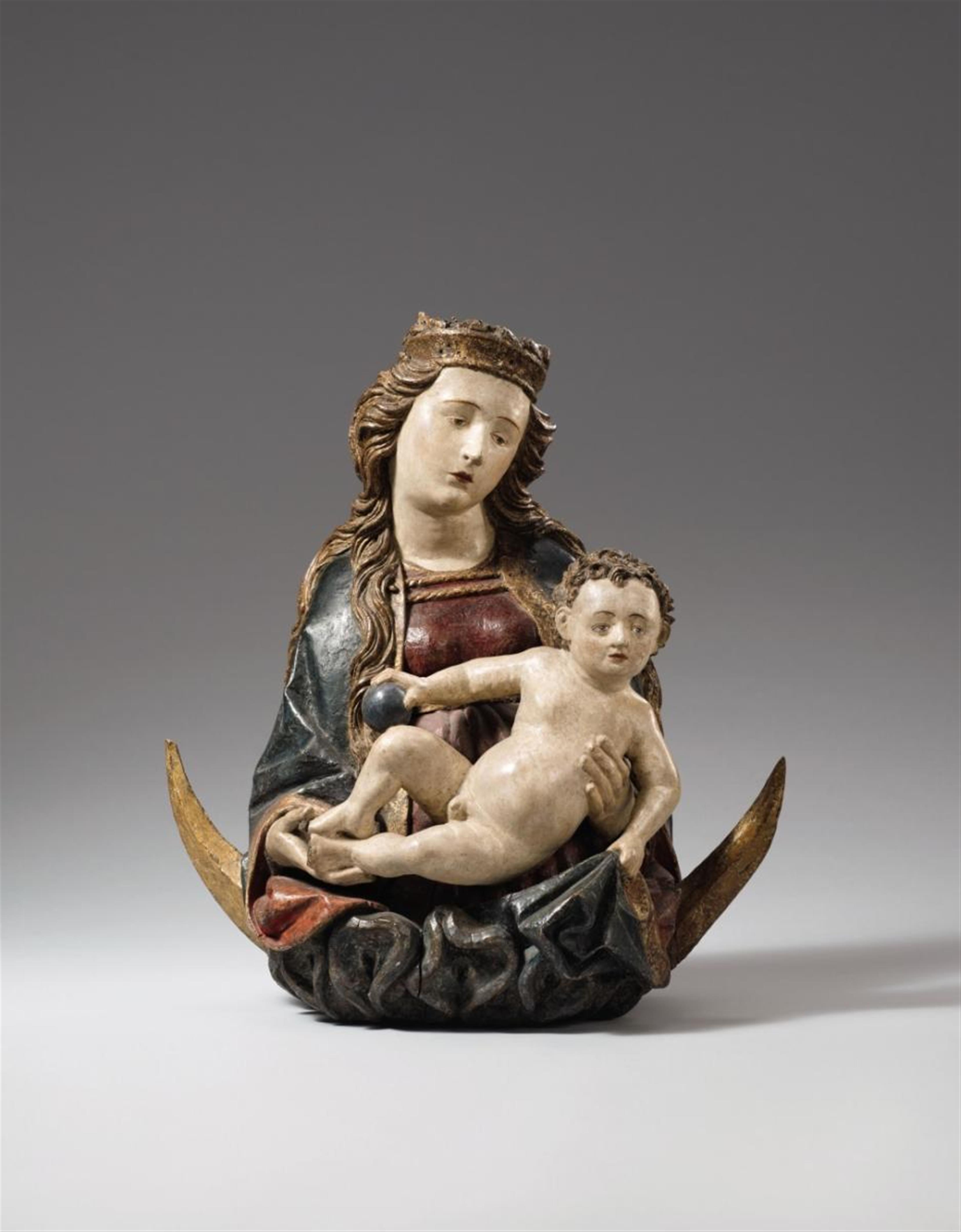 Central Rhine Region circa 1470 - A Central Rhenish figure of the Virgin and Child on the crescent, circa 1470 - image-1