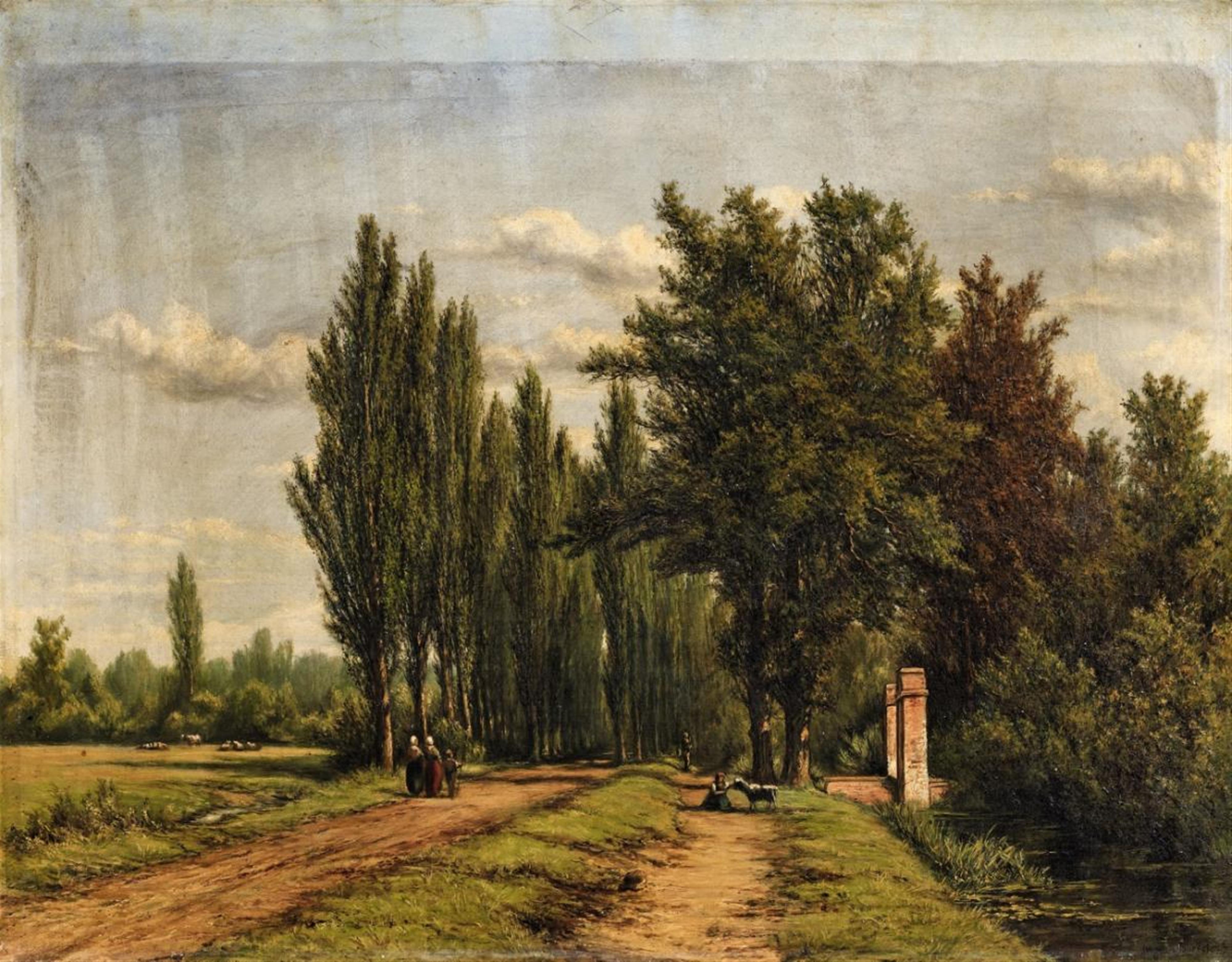 Jan Willem van Borselen - Landschaft mit Pappelallee - image-1