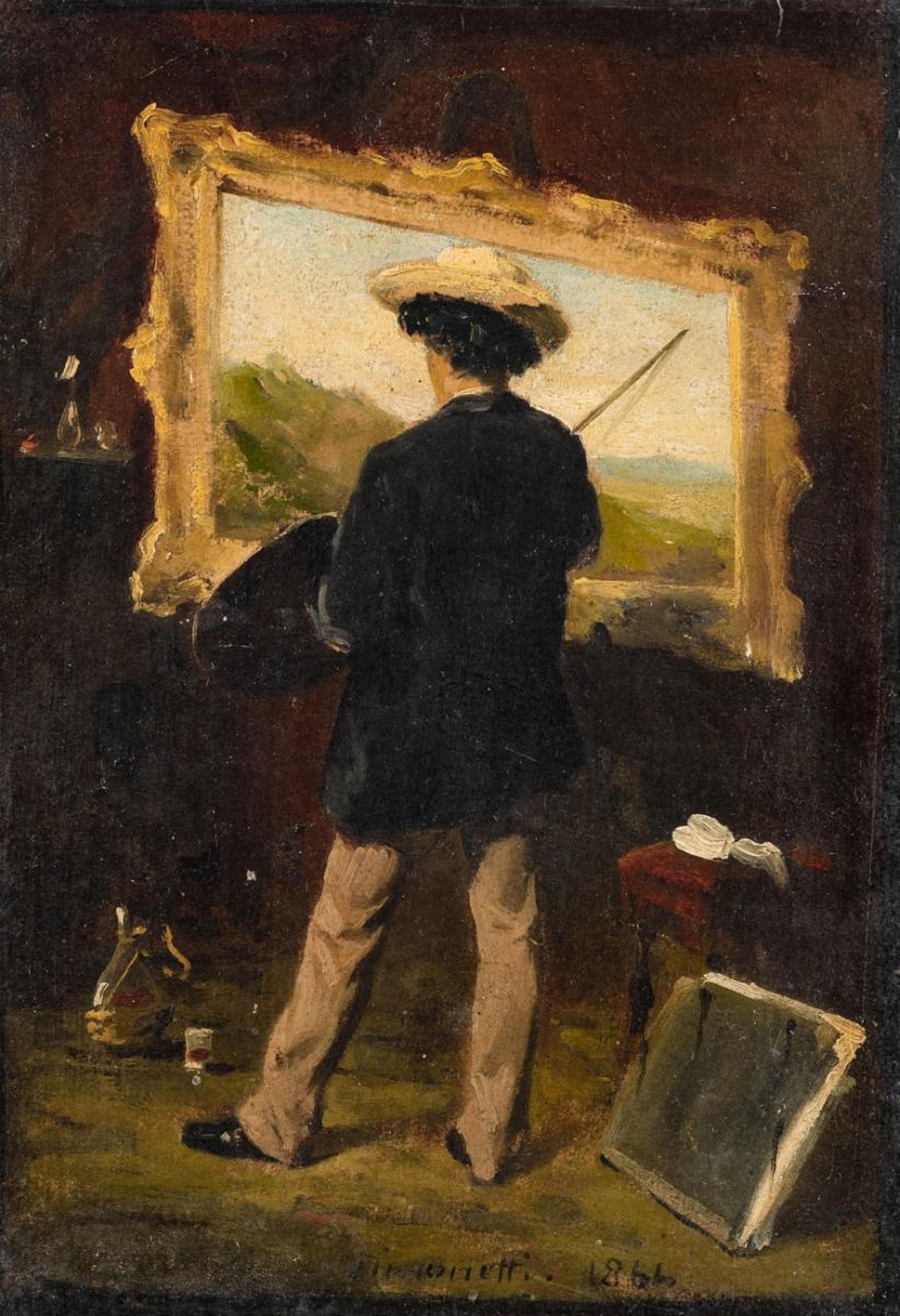 Attilio Simonetti - Maler in seinem Atelier - image-1