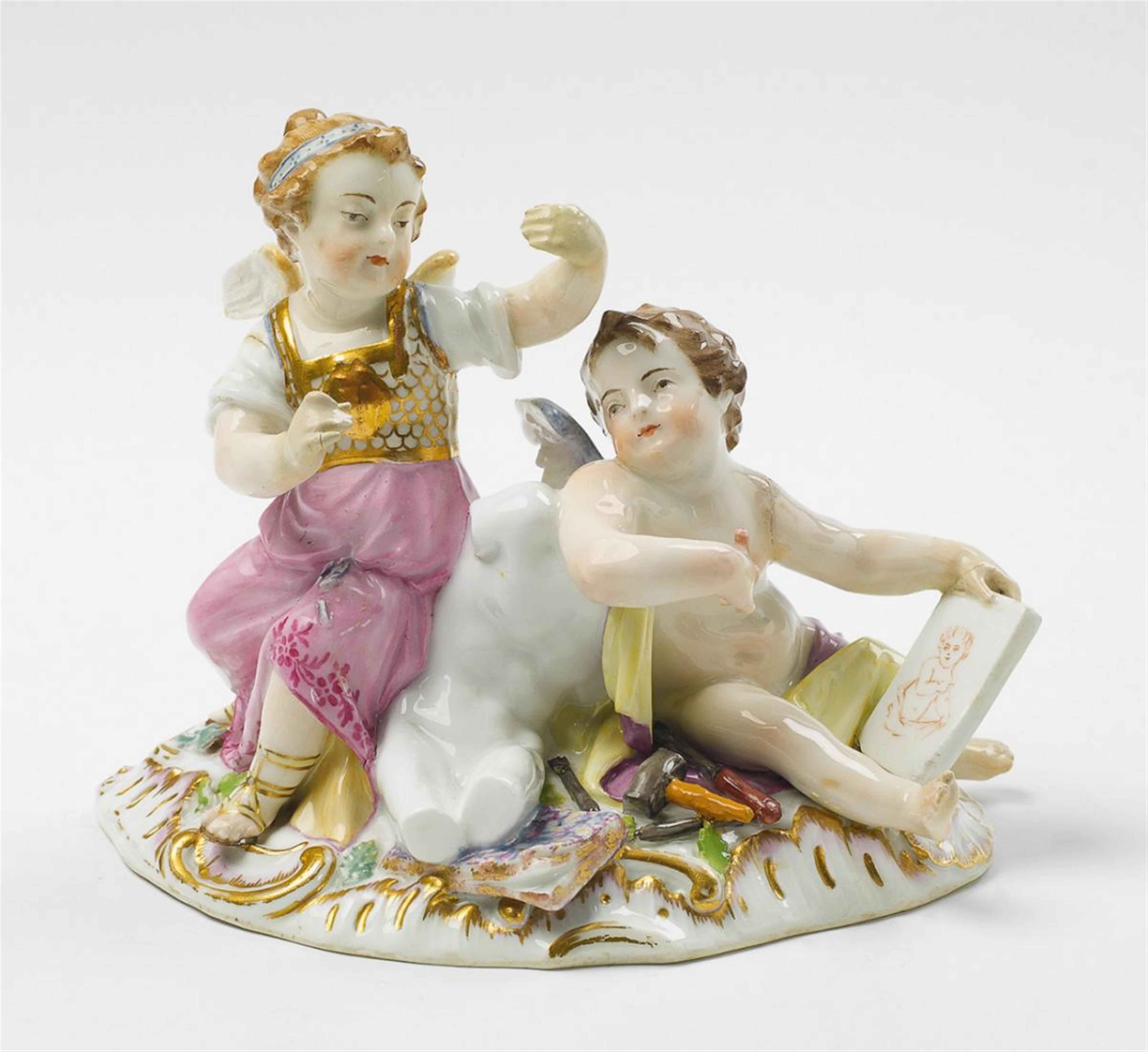 A KPM porcelain group representing sculpture. - image-1