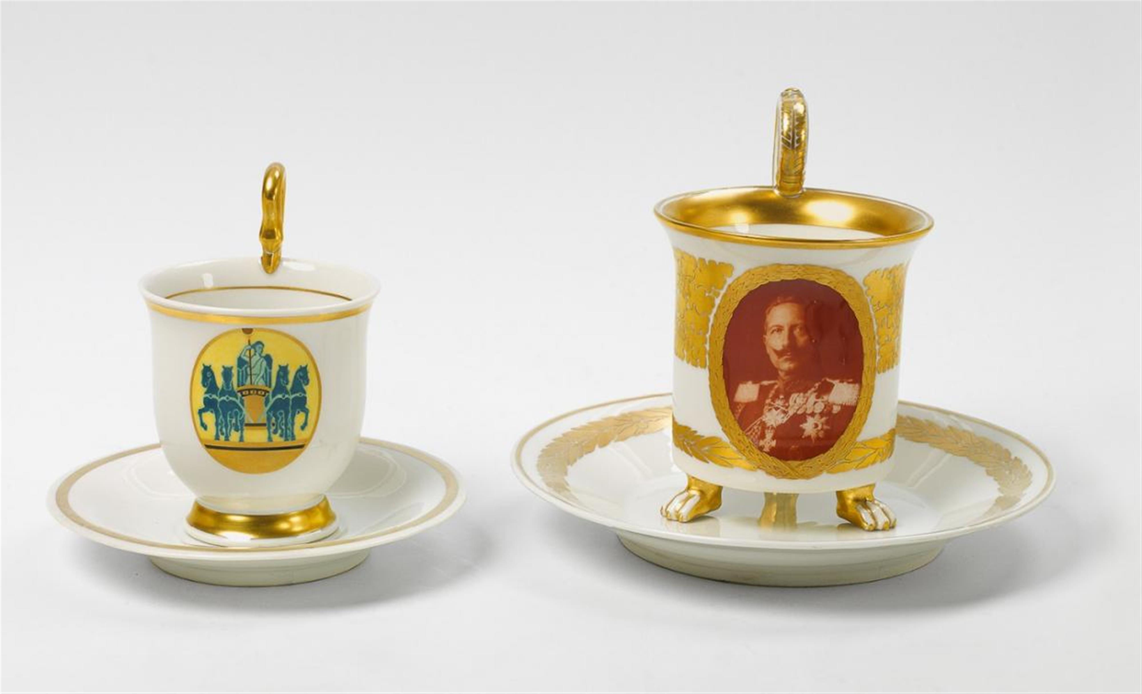 A large KPM porcelain cup with a portrait of William II of Prussia. - image-1