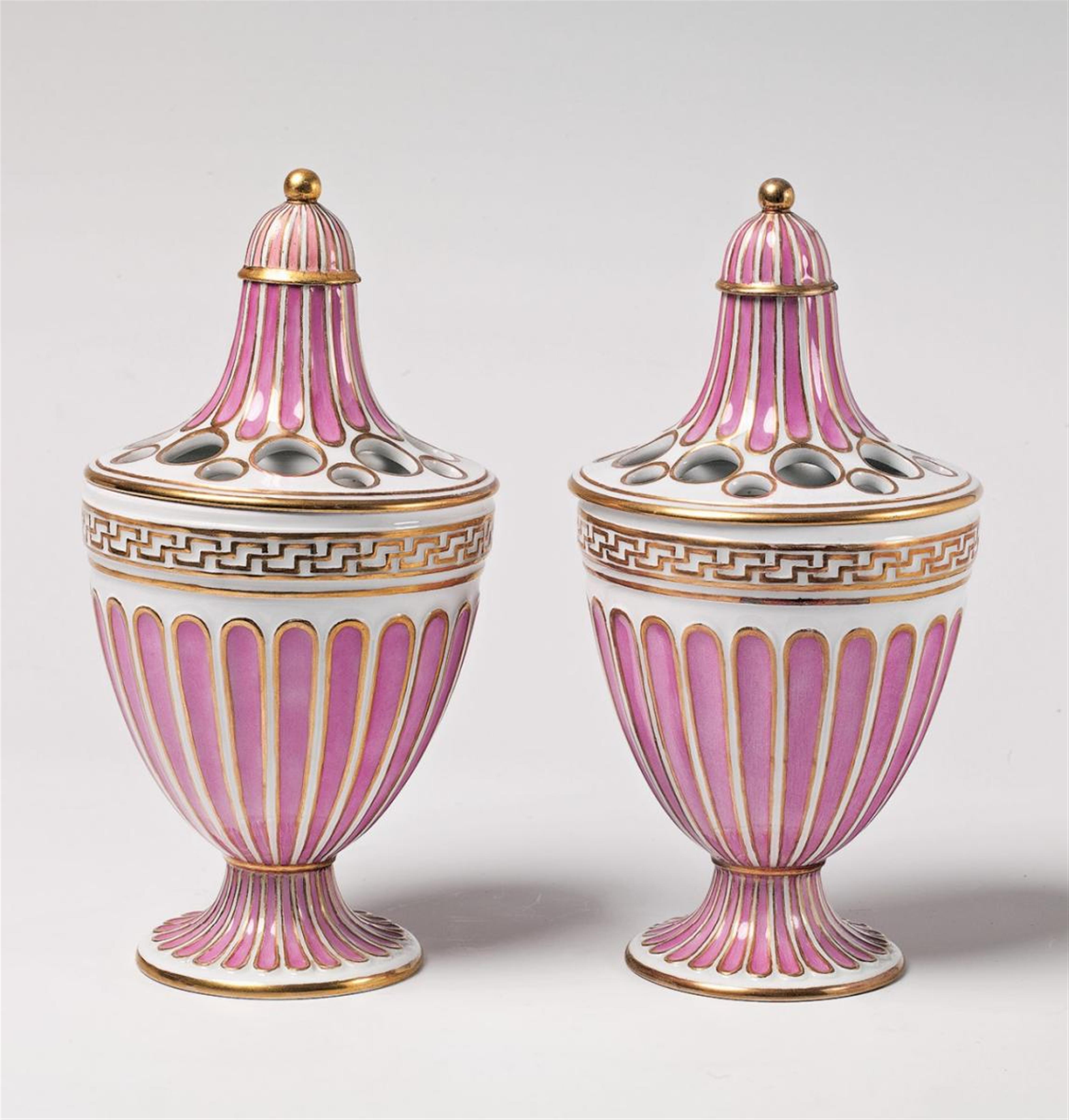 A rare pair of KPM vases. - image-1