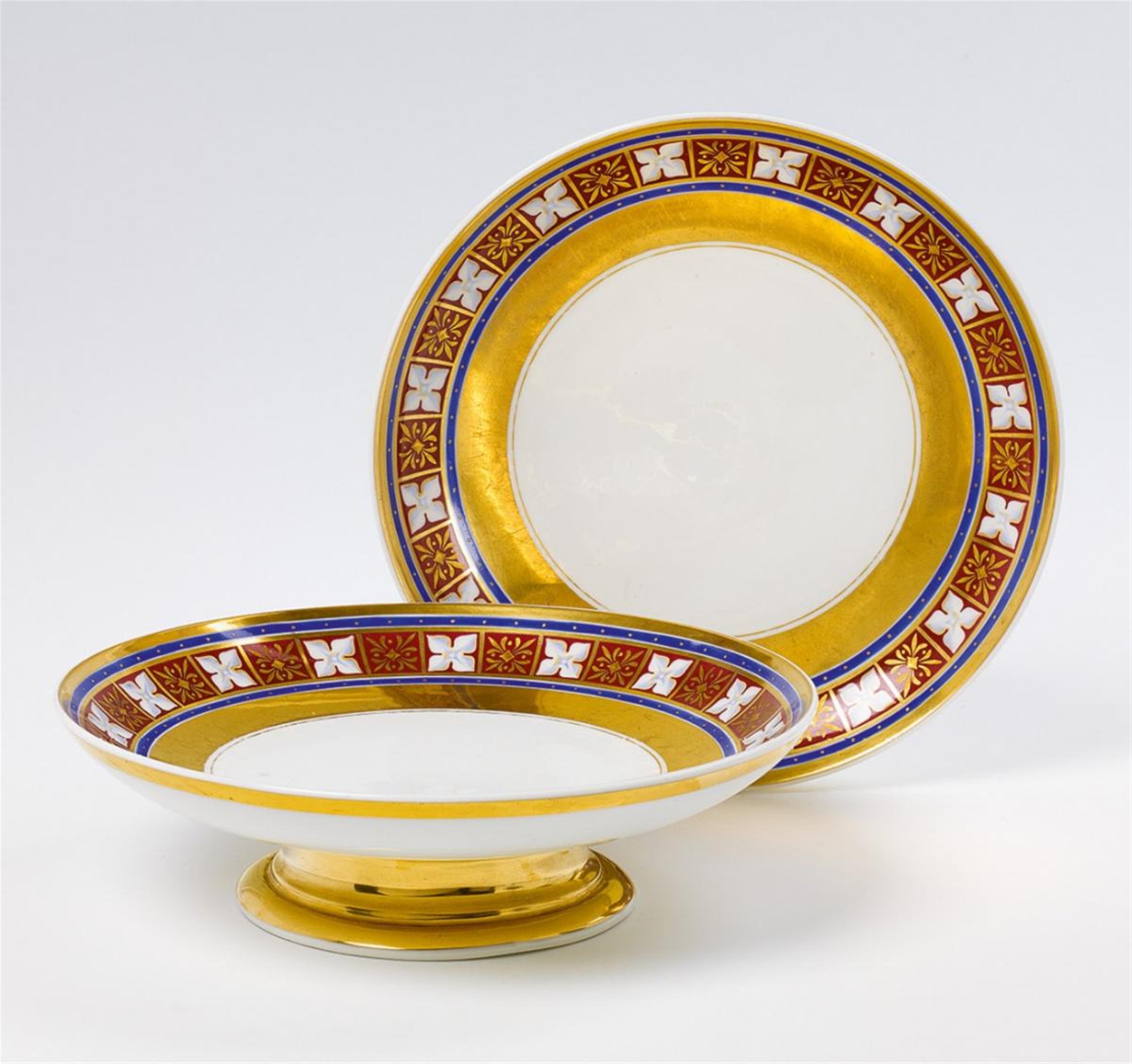 A pair of KPM footed dishes. - image-1