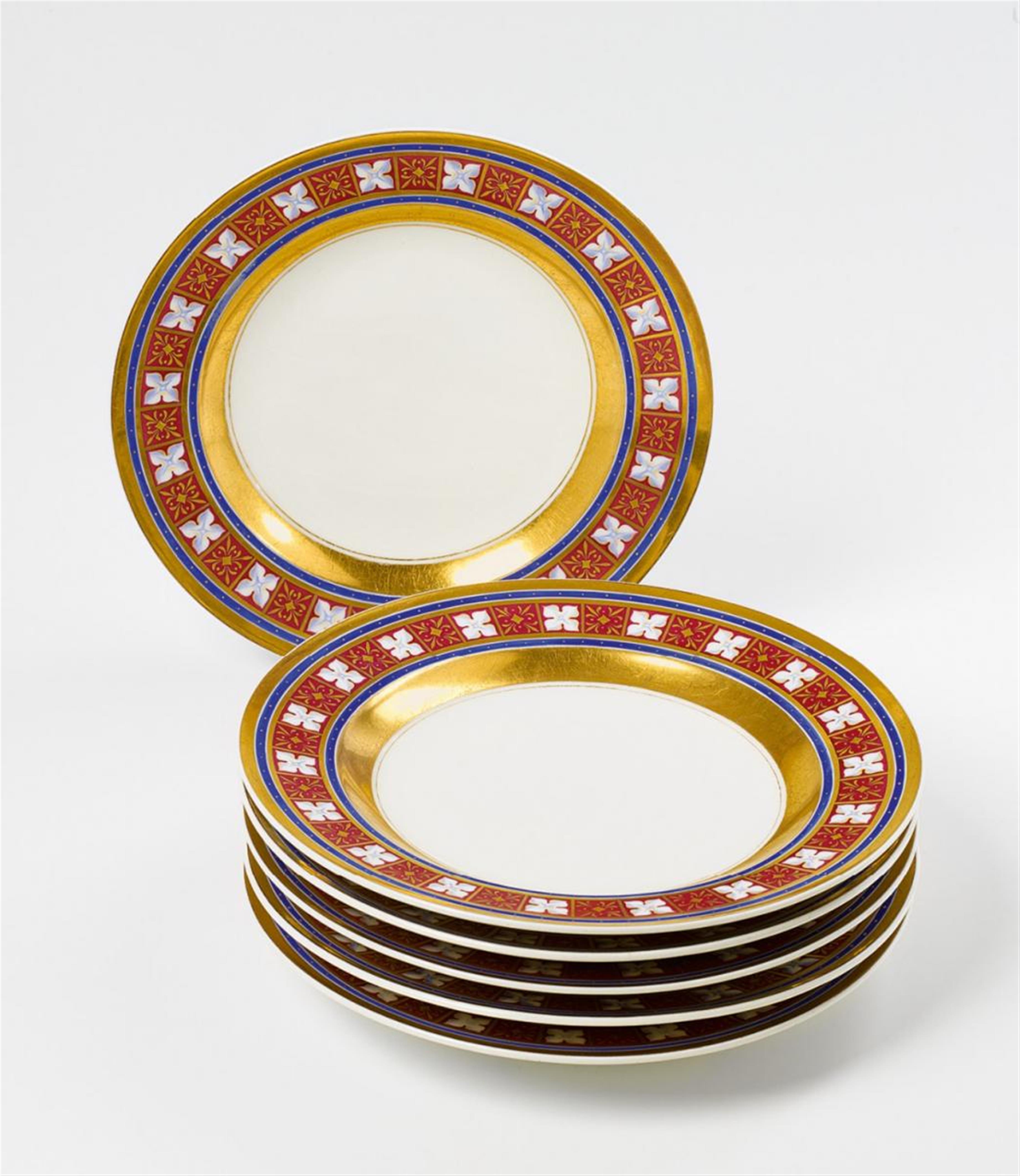Six KPM dinner plates. - image-1