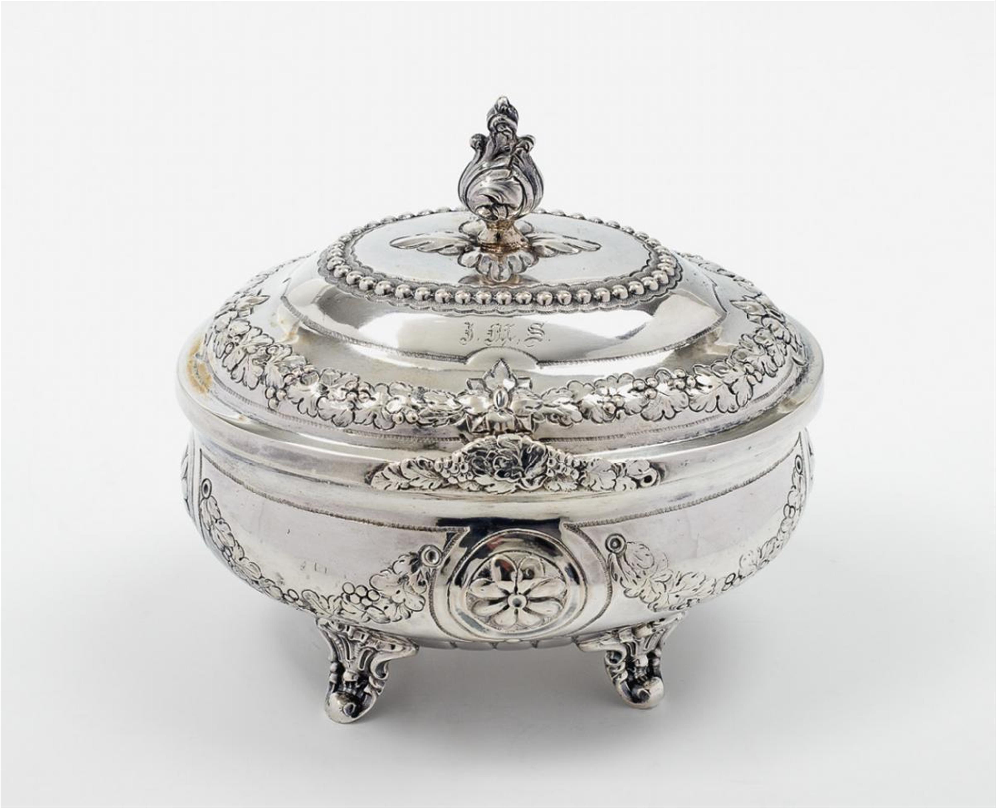 A Berlin silver Louis XVI sugar box, monogrammed "J.M.S.". - image-1
