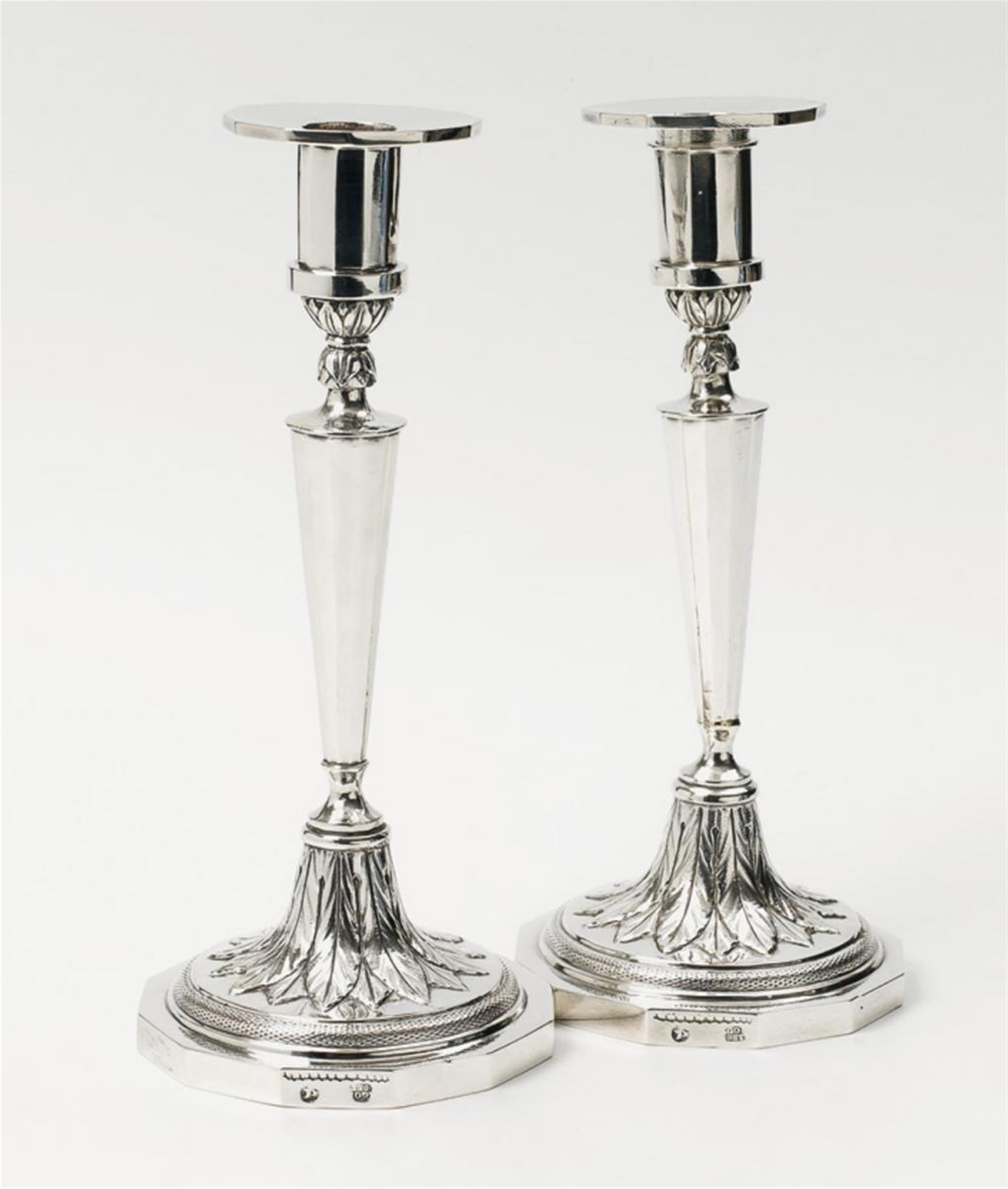 A pair of Berlin silver candlesticks. - image-1