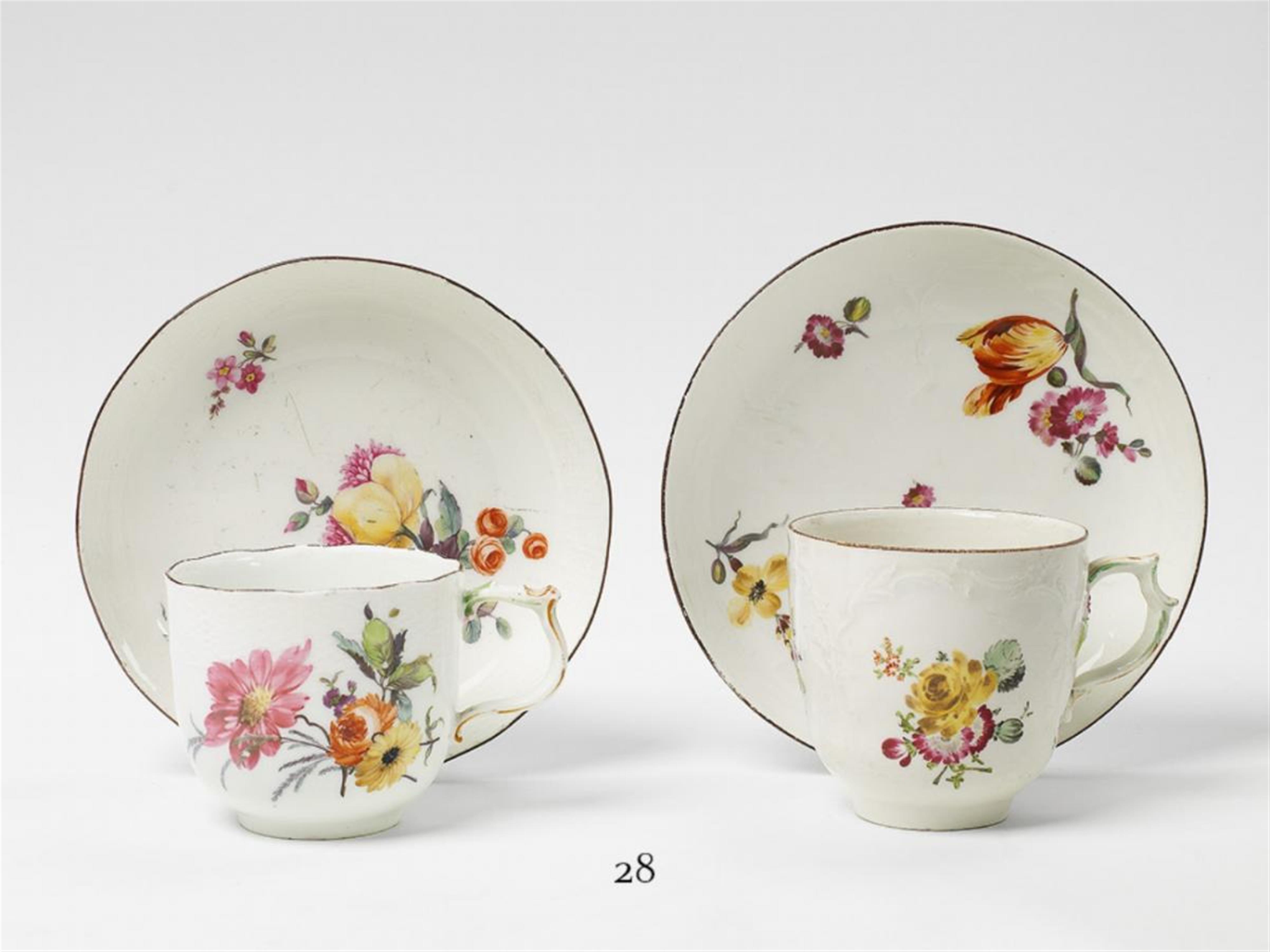 Two KPM porcelain coffee cups. - image-1