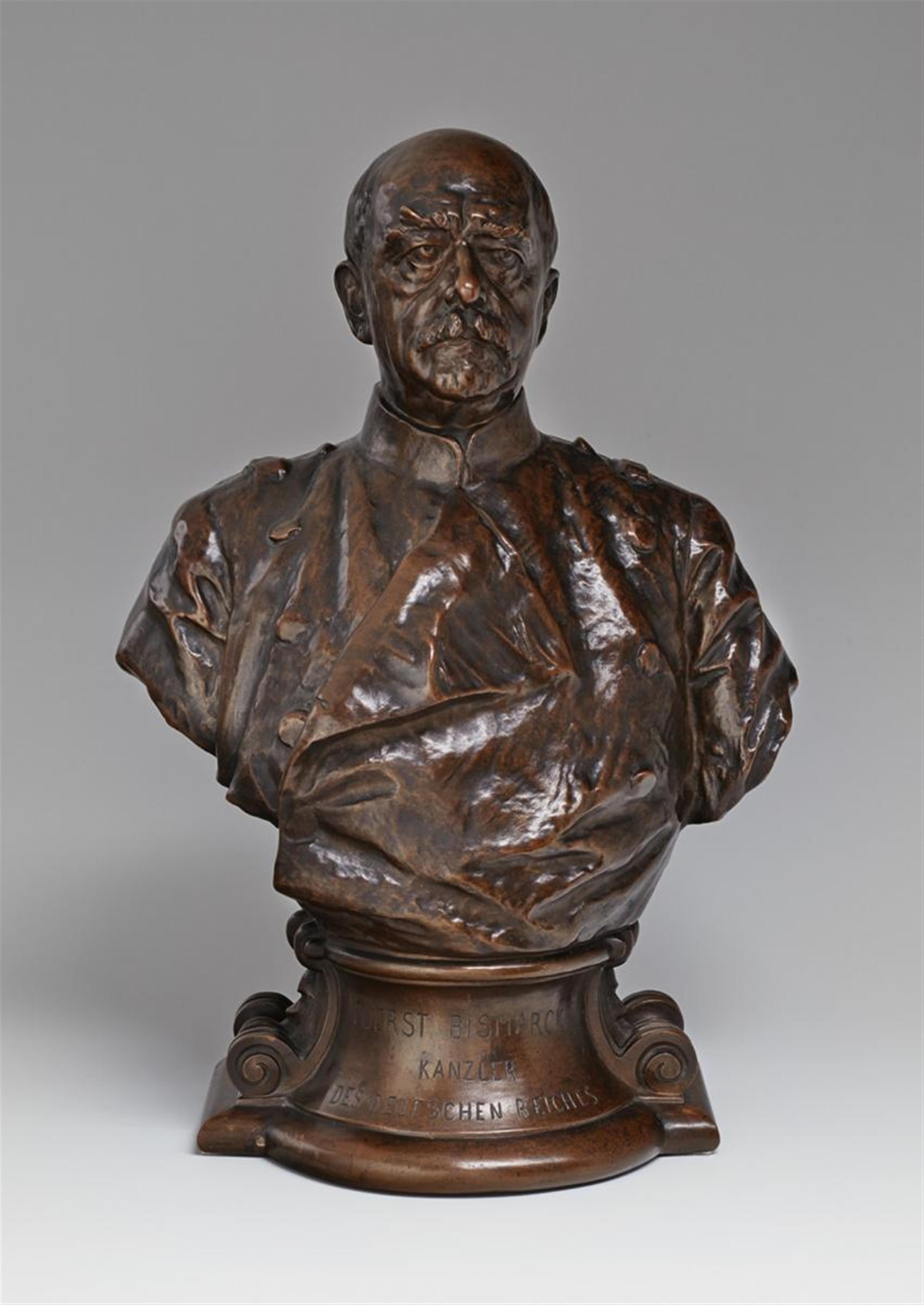 A brown patinated bronze portrait bust of Bismarck - image-1