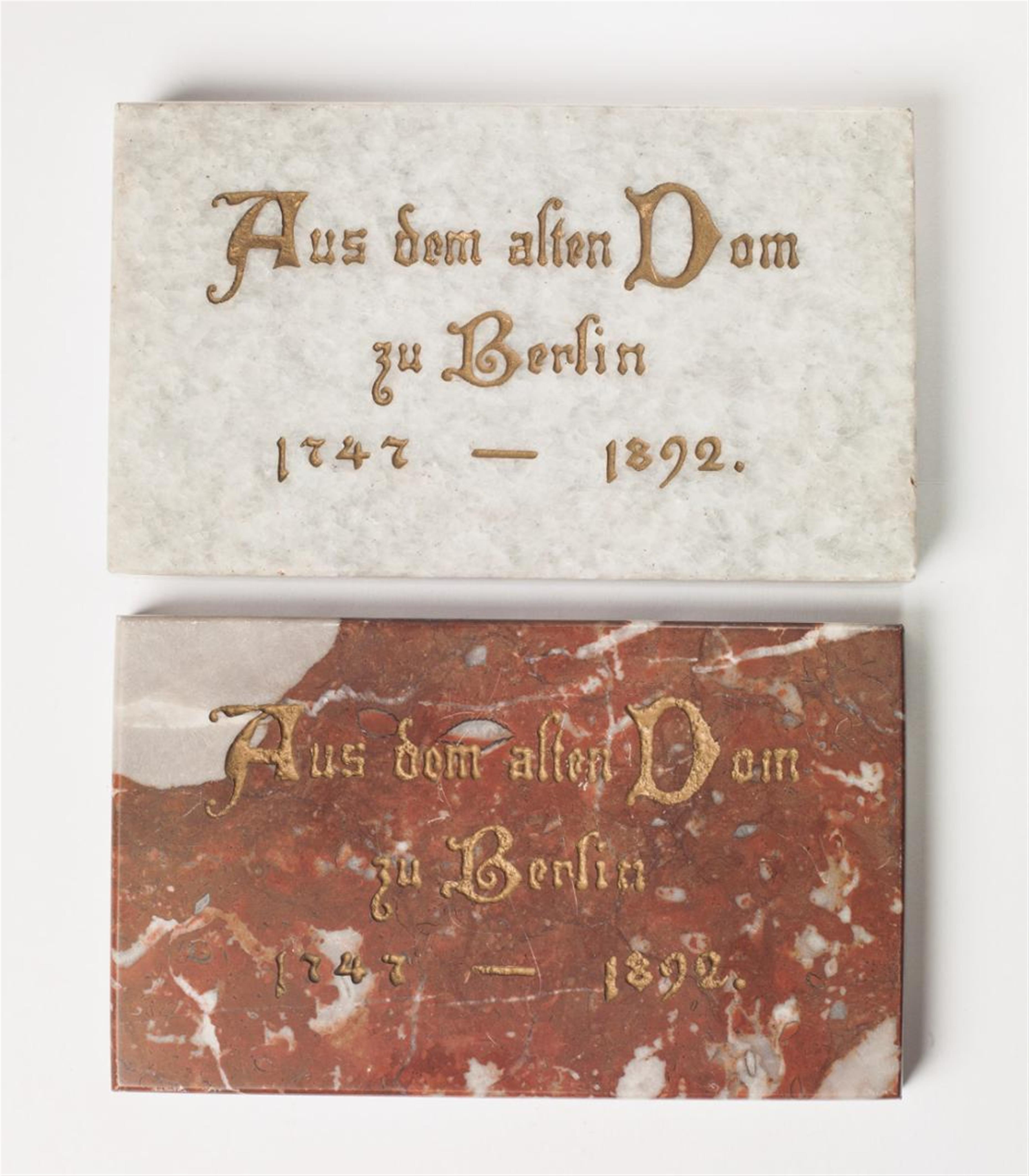 Two commemorative stones sold to finance the rebuilding of Berlin Cathedral. - image-1