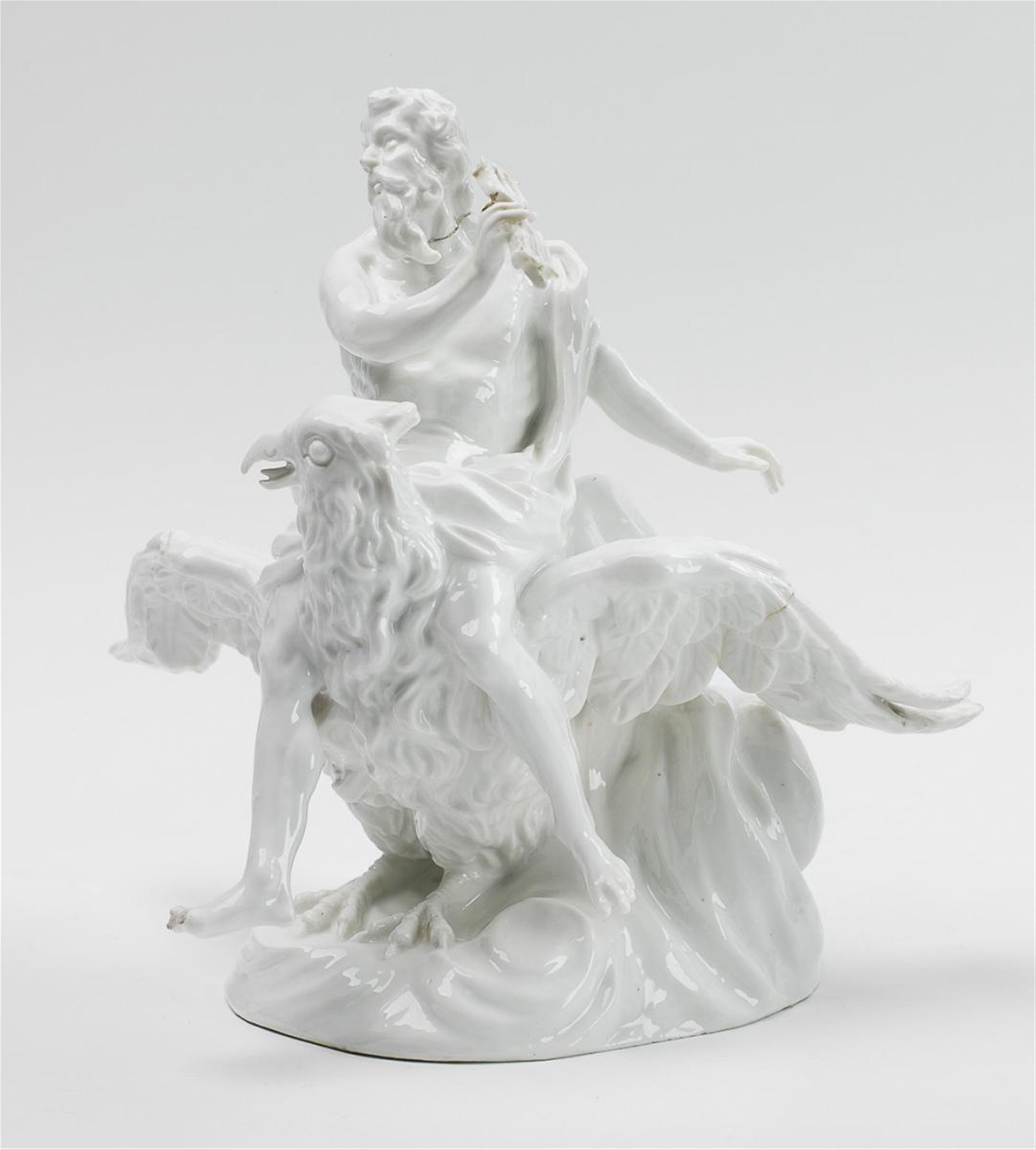 A Wegely porcelain figure of Zeus and the Eagle. - image-1