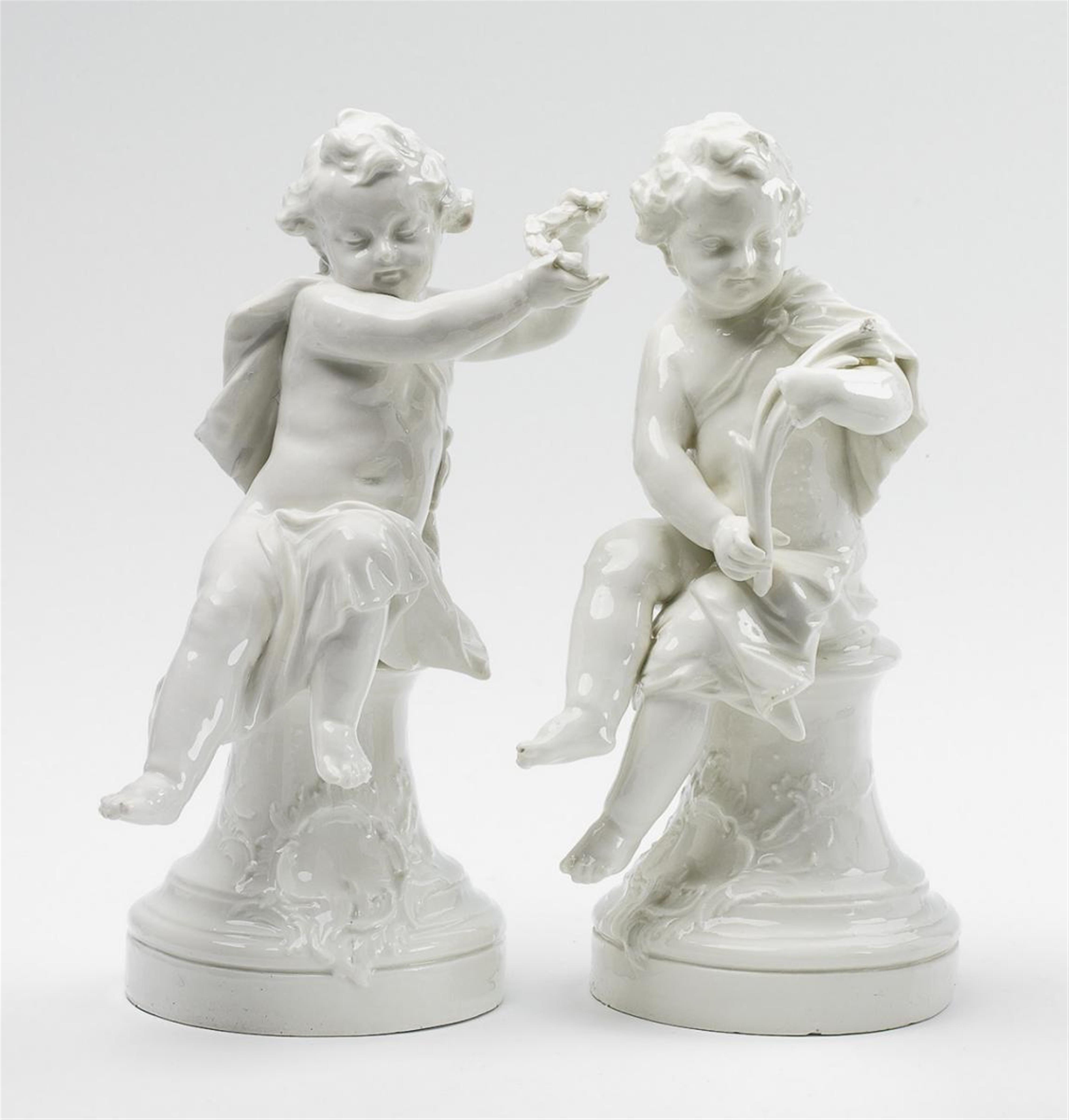 Two KPM porcelain putti from the chandelier made for the Neue Palais. - image-1