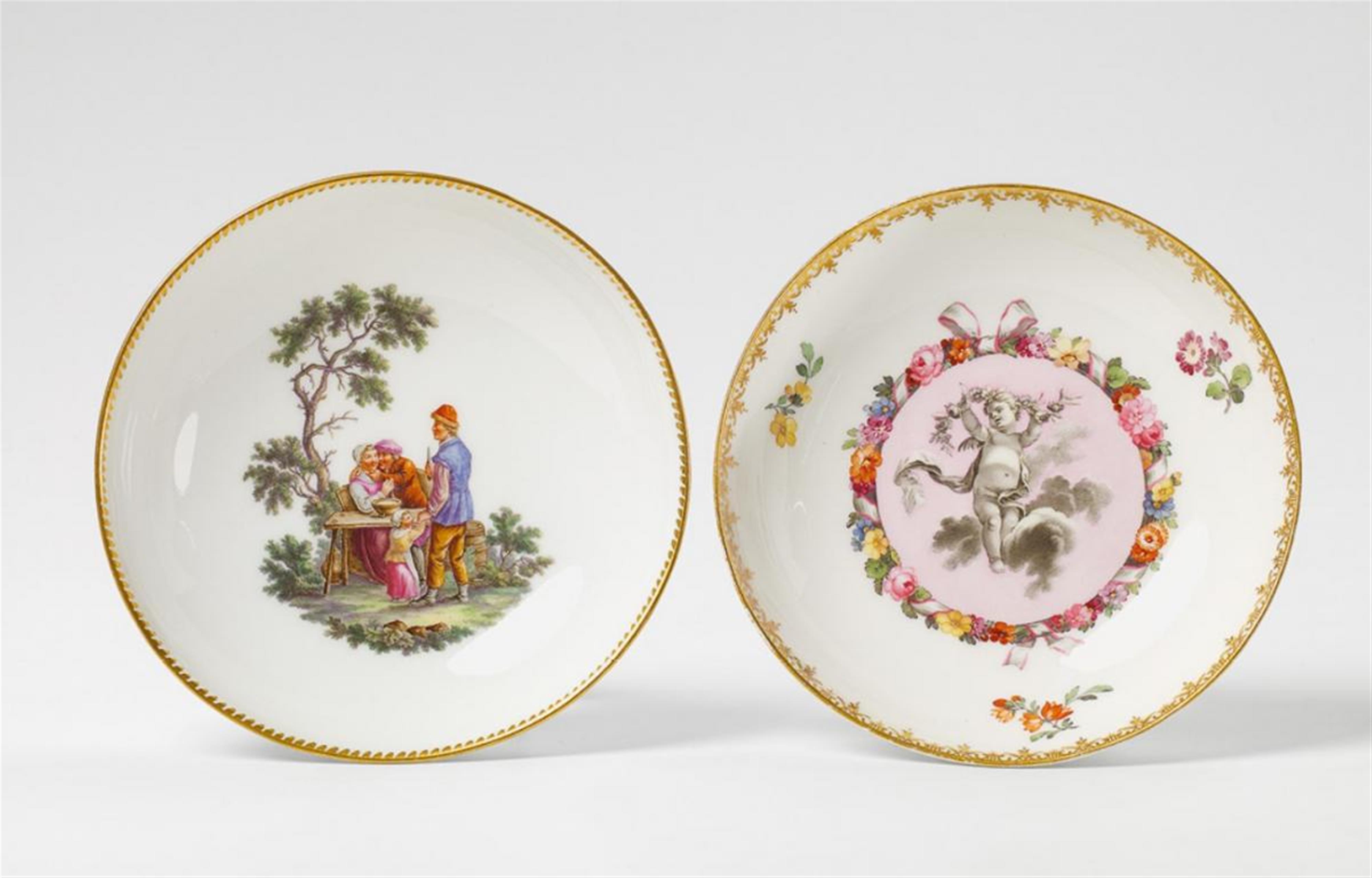 Two KPM porcelain saucers. - image-1