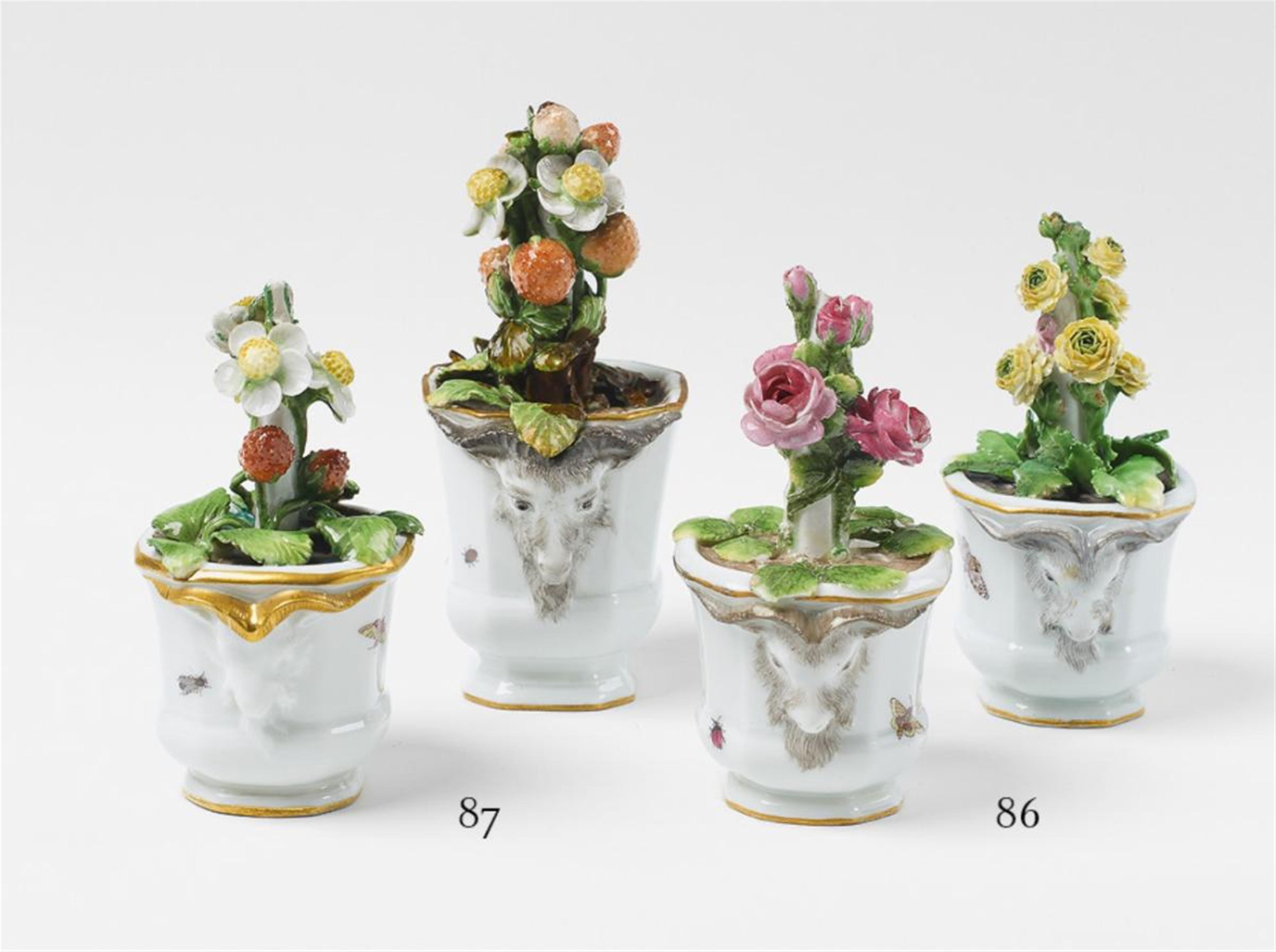 Two rare KPM porcelain flower pots. - image-1