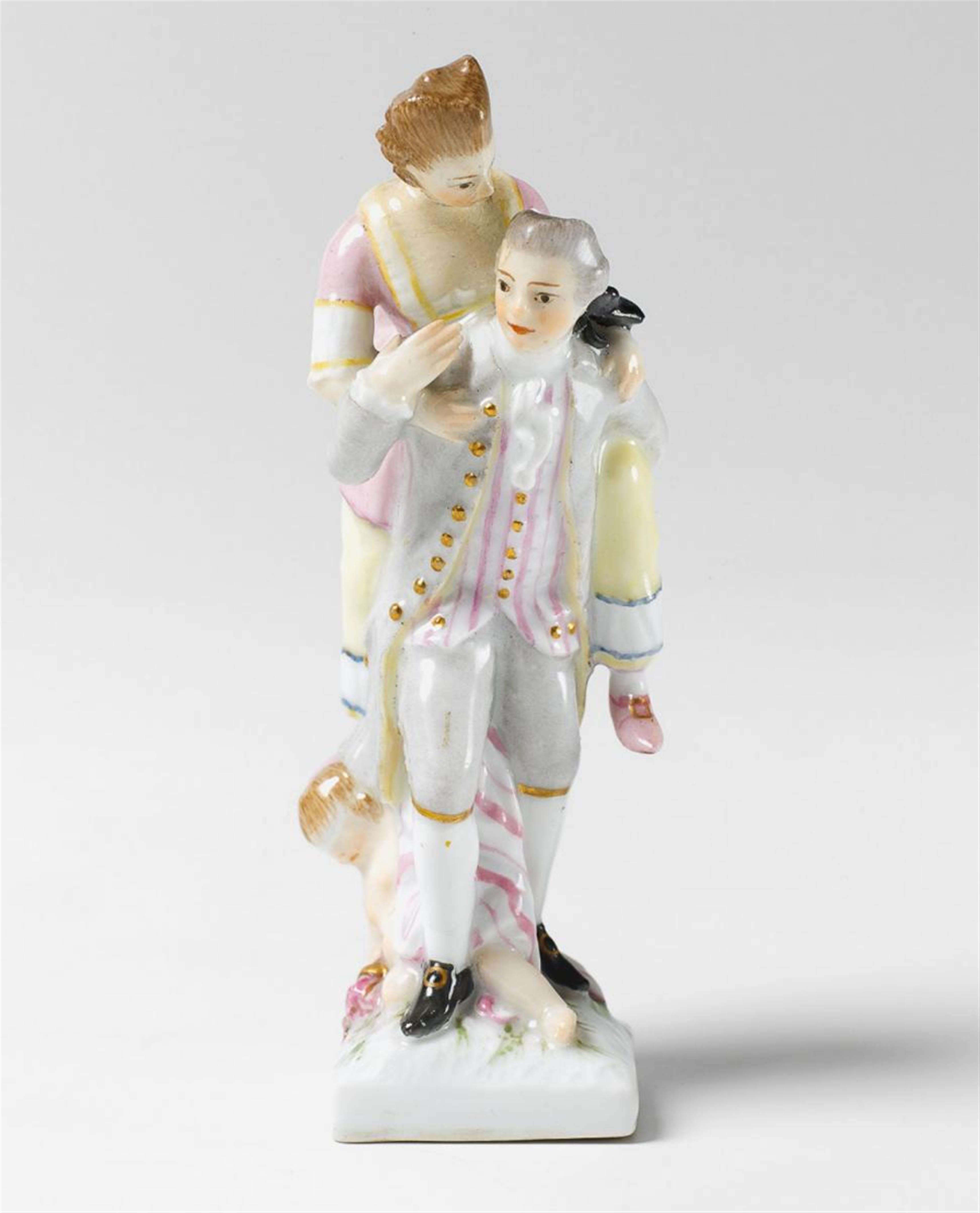 A KPM porcelain group of a cavalier and a lady. - image-1