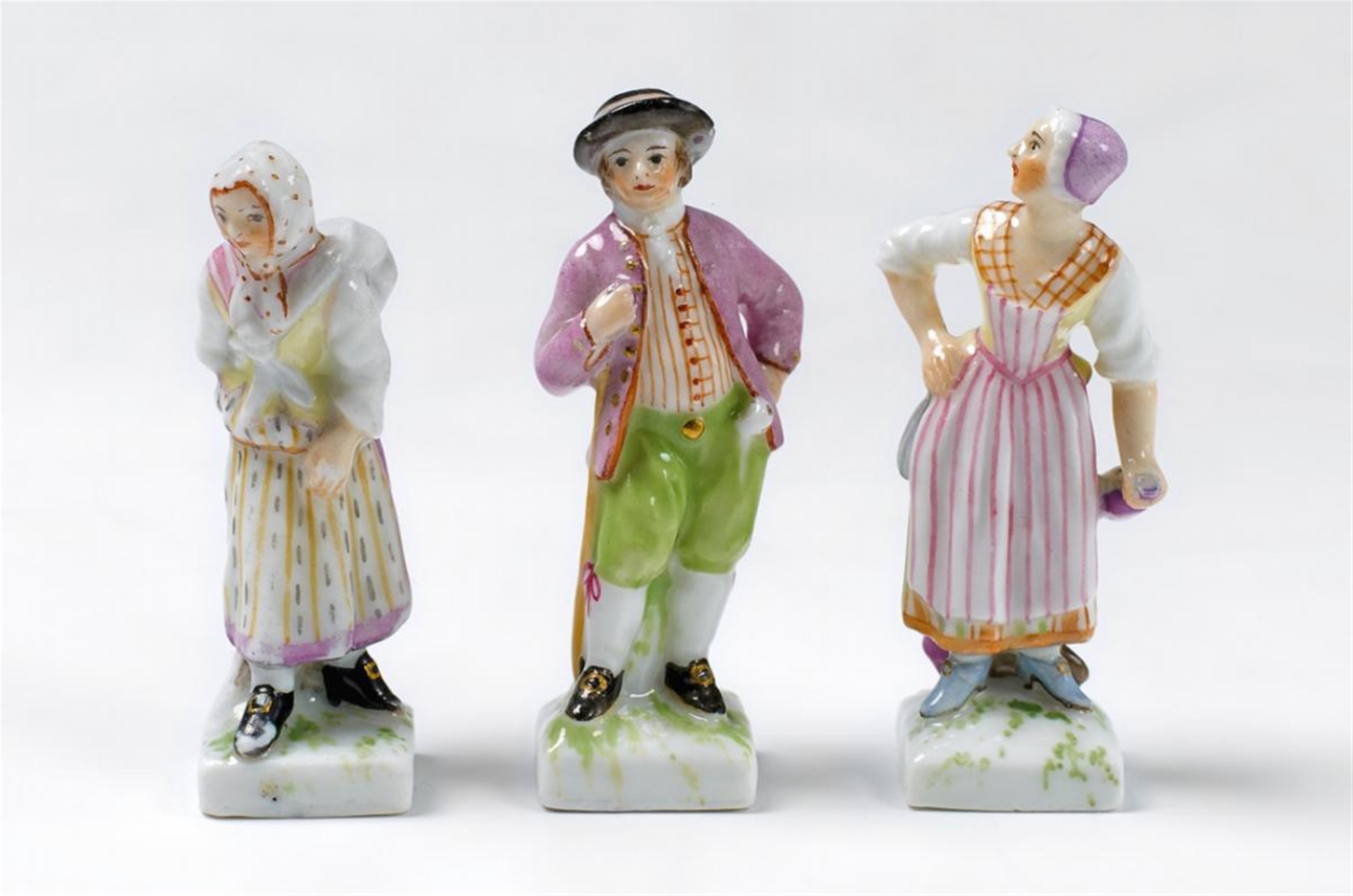 Three KPM miniature porcelain figures. - image-1