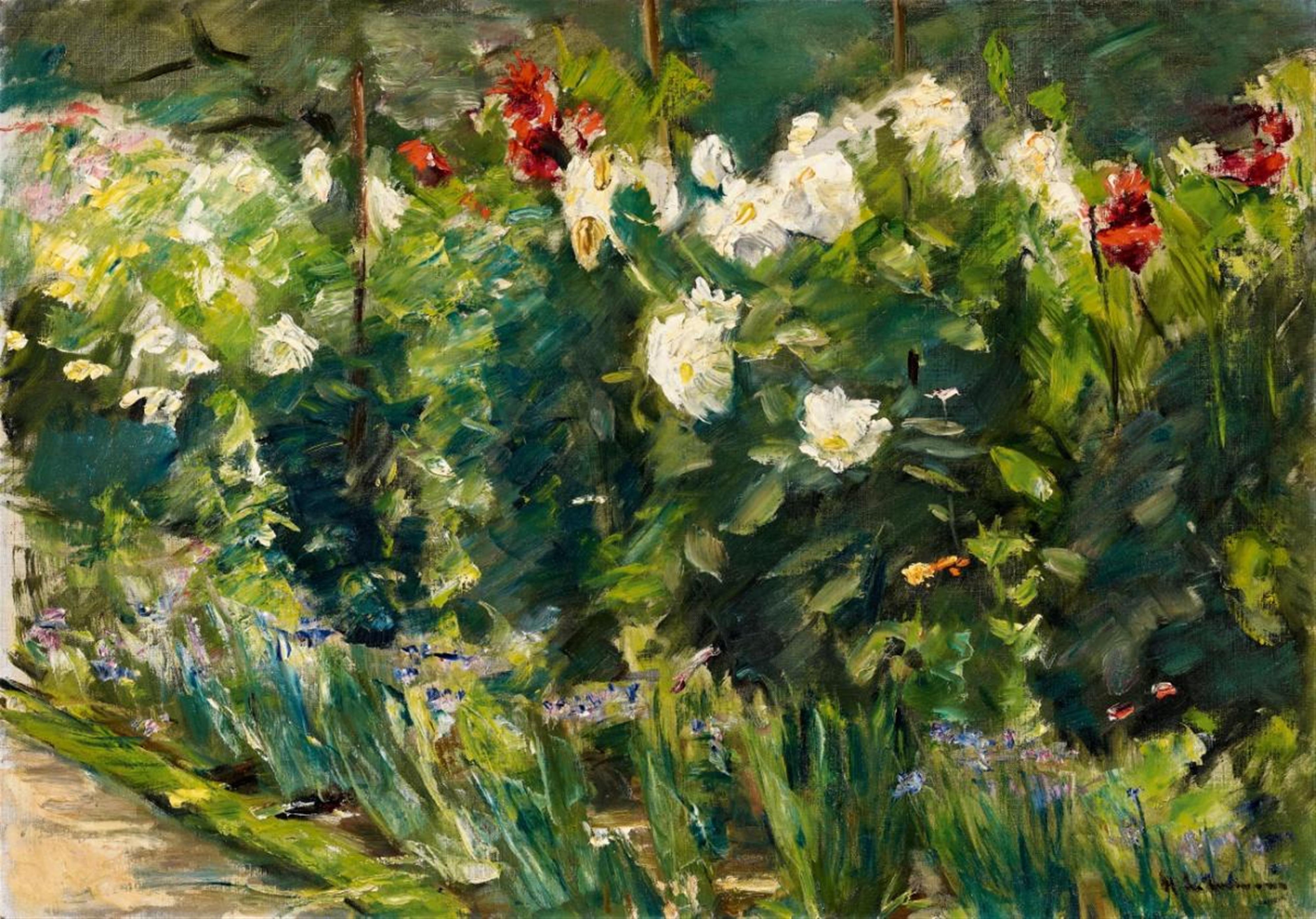 Max Liebermann - Rote und weiße Blumen nach Südosten (Blumenstauden im Nutzgarten nach Südosten) - image-1