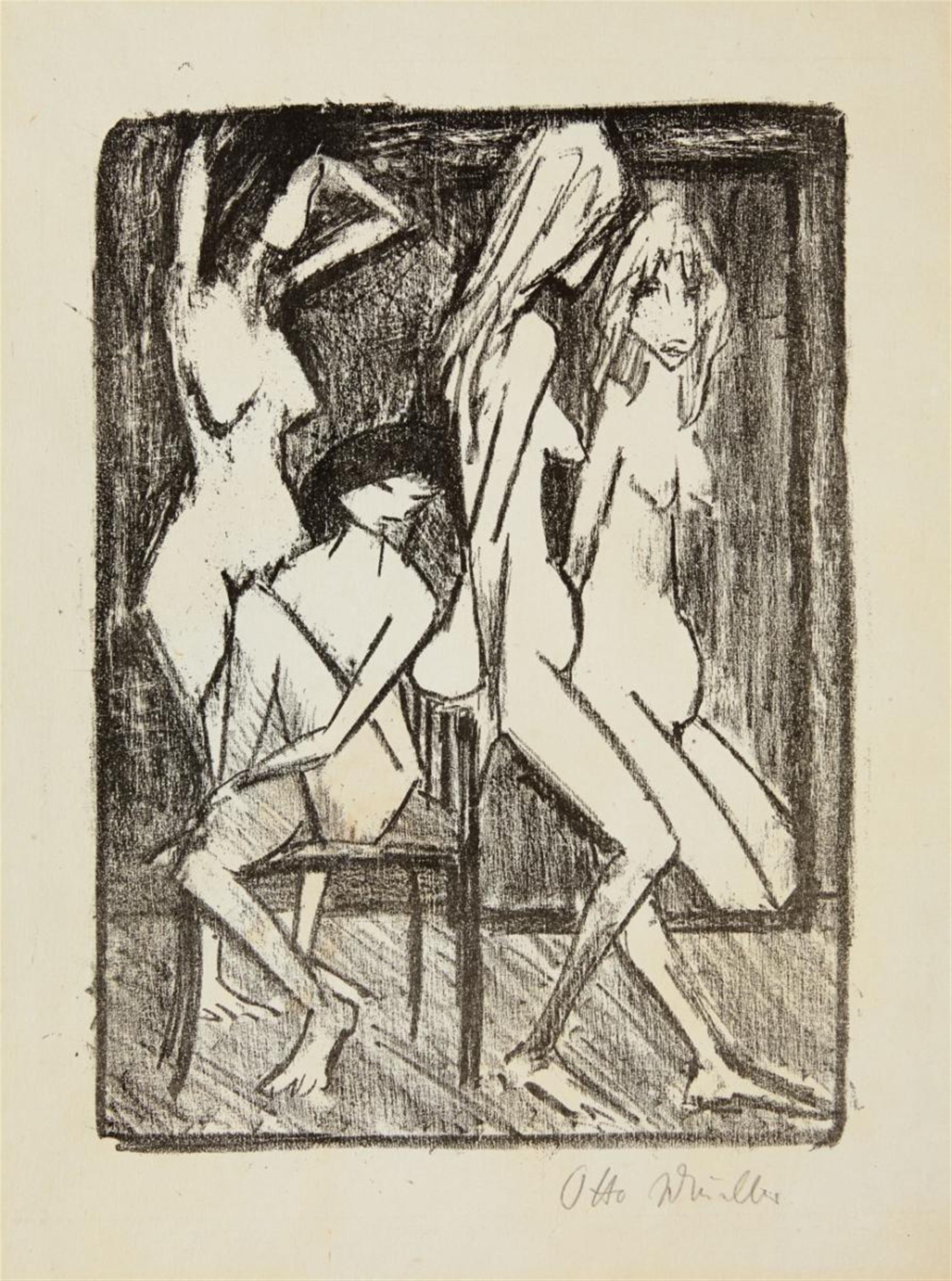 Otto Mueller - Drei Mädchen vor dem Spiegel - image-1