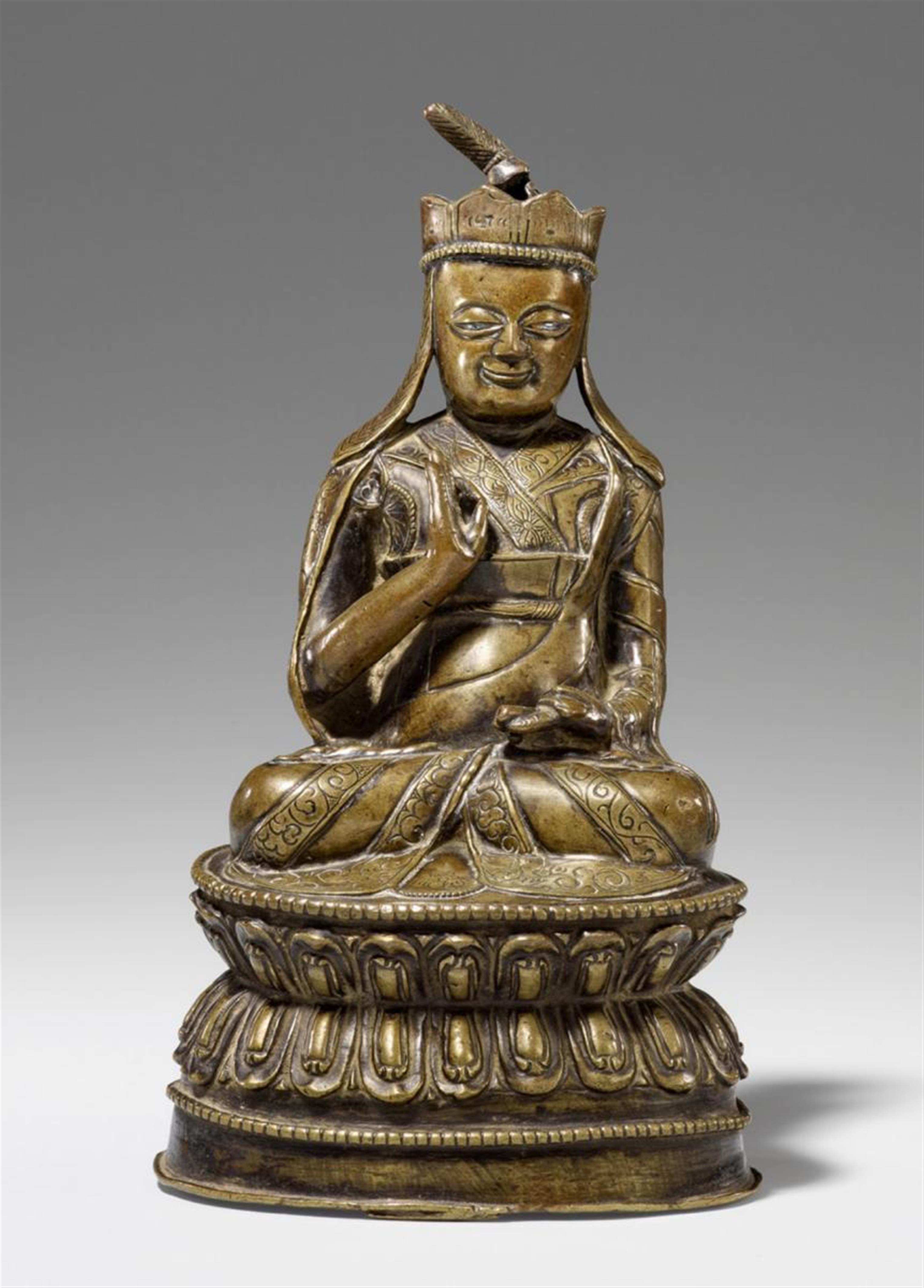 A bronze figure of Padmasambhava. Tibet. 16th/17th century - image-1