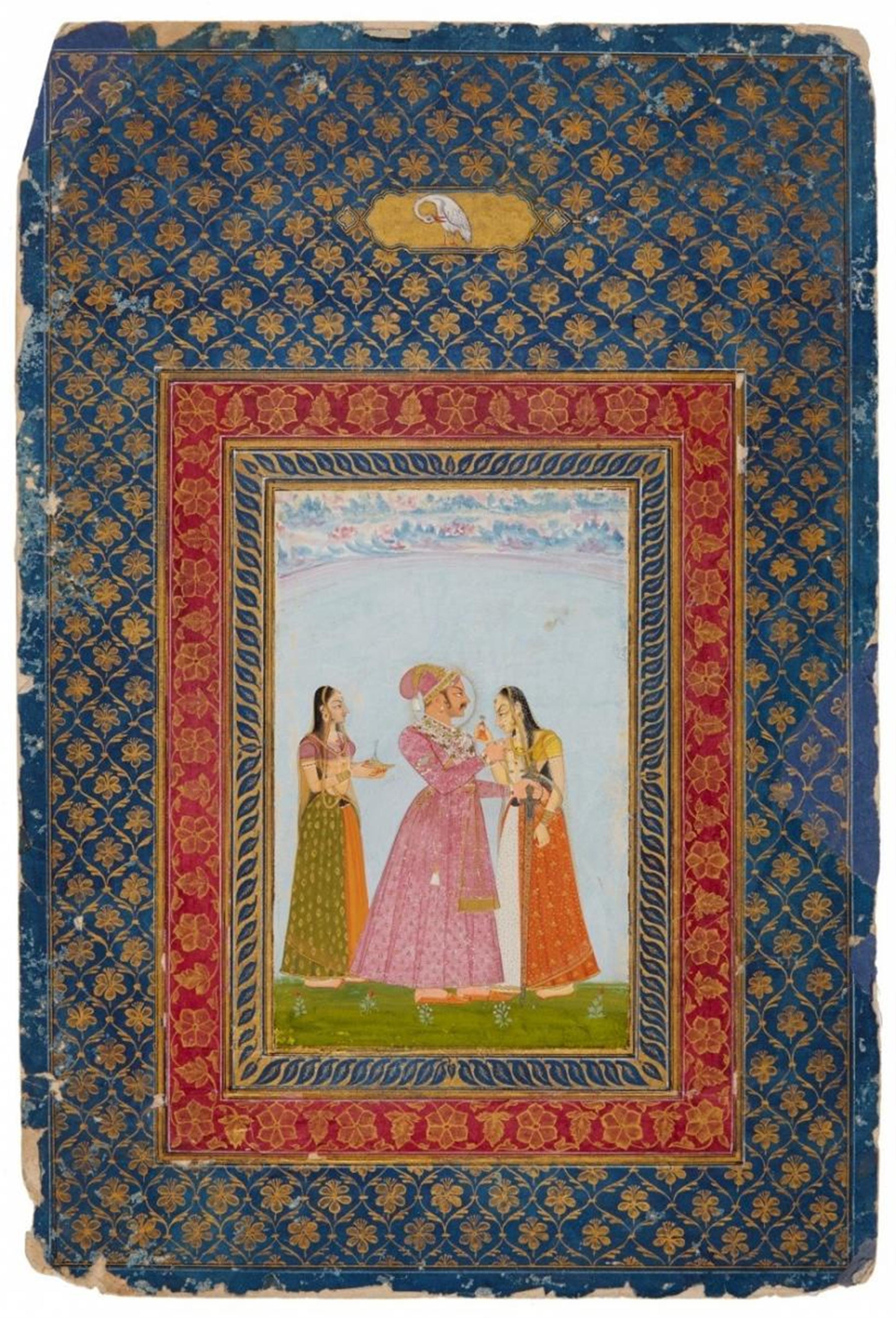 A Rajasthani painting of a prince. Kishangarh. Last quarter 18th century - image-2