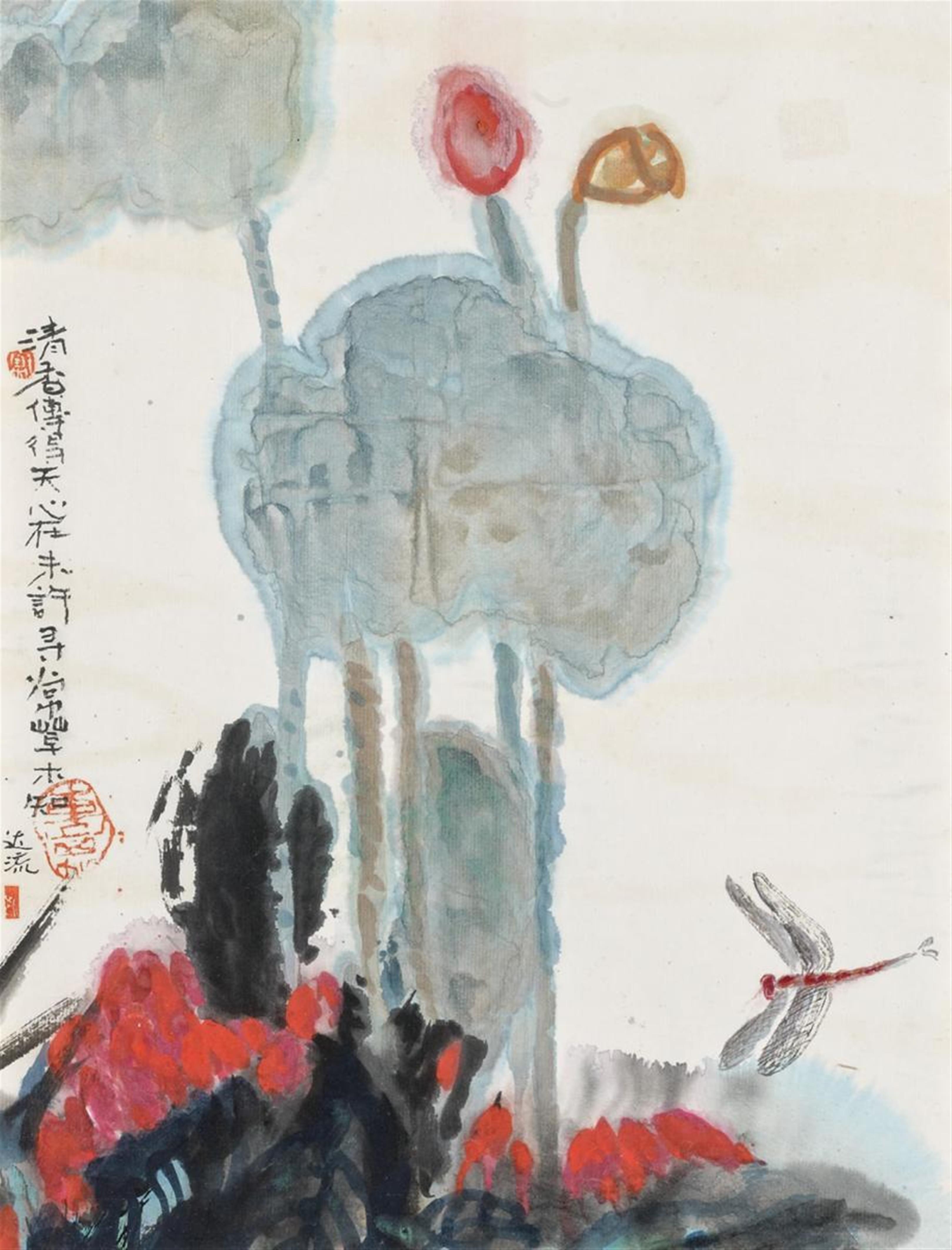 Su Xiaobai - Dragonfly and lotus. - image-1