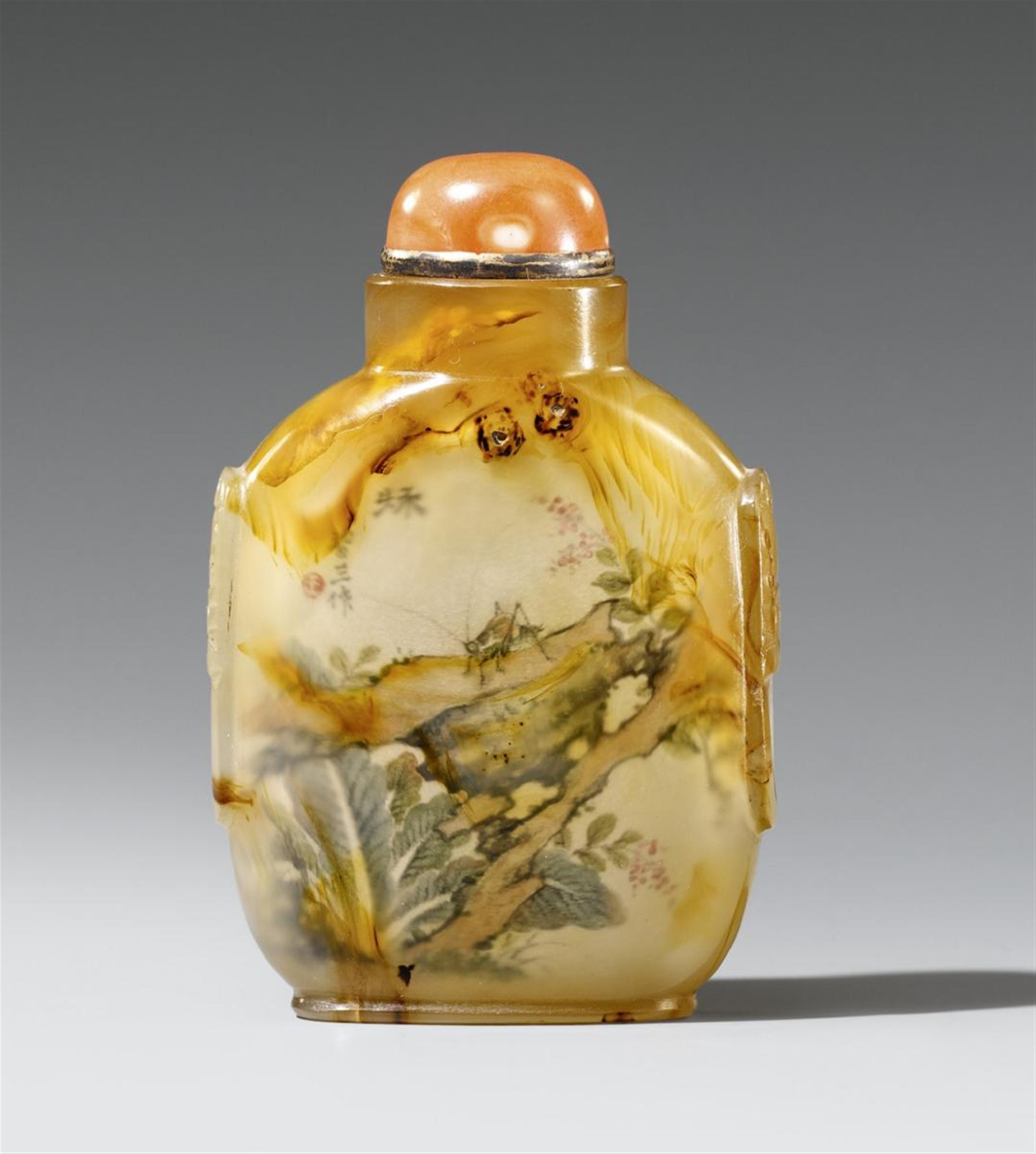 Snuff bottle. Agate. Probably by Wang Xisan - image-1