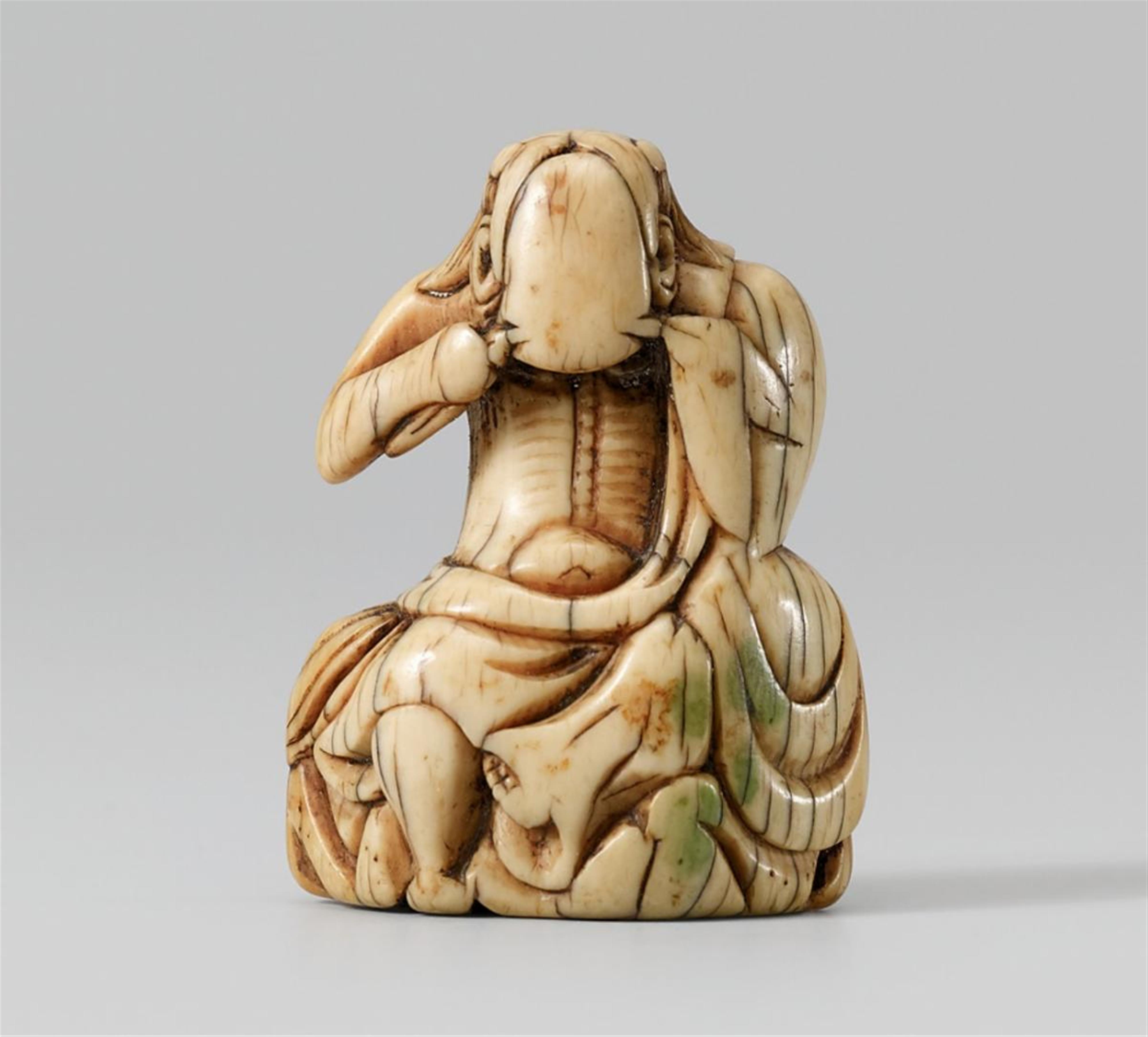 An ivory netsuke of Shinnô. 18th century - image-2