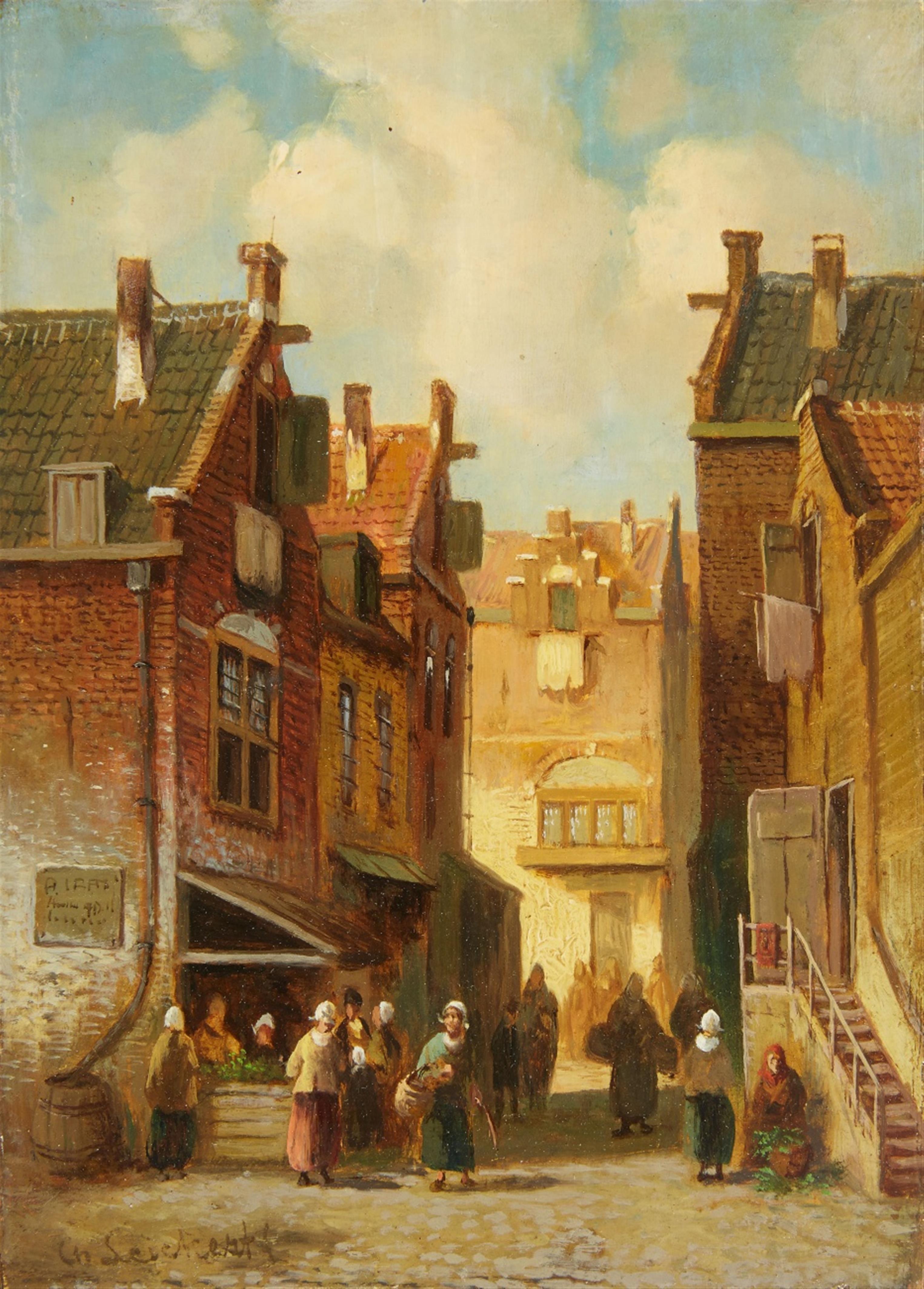 Charles Leickert - A Dutch Street Scene - image-1