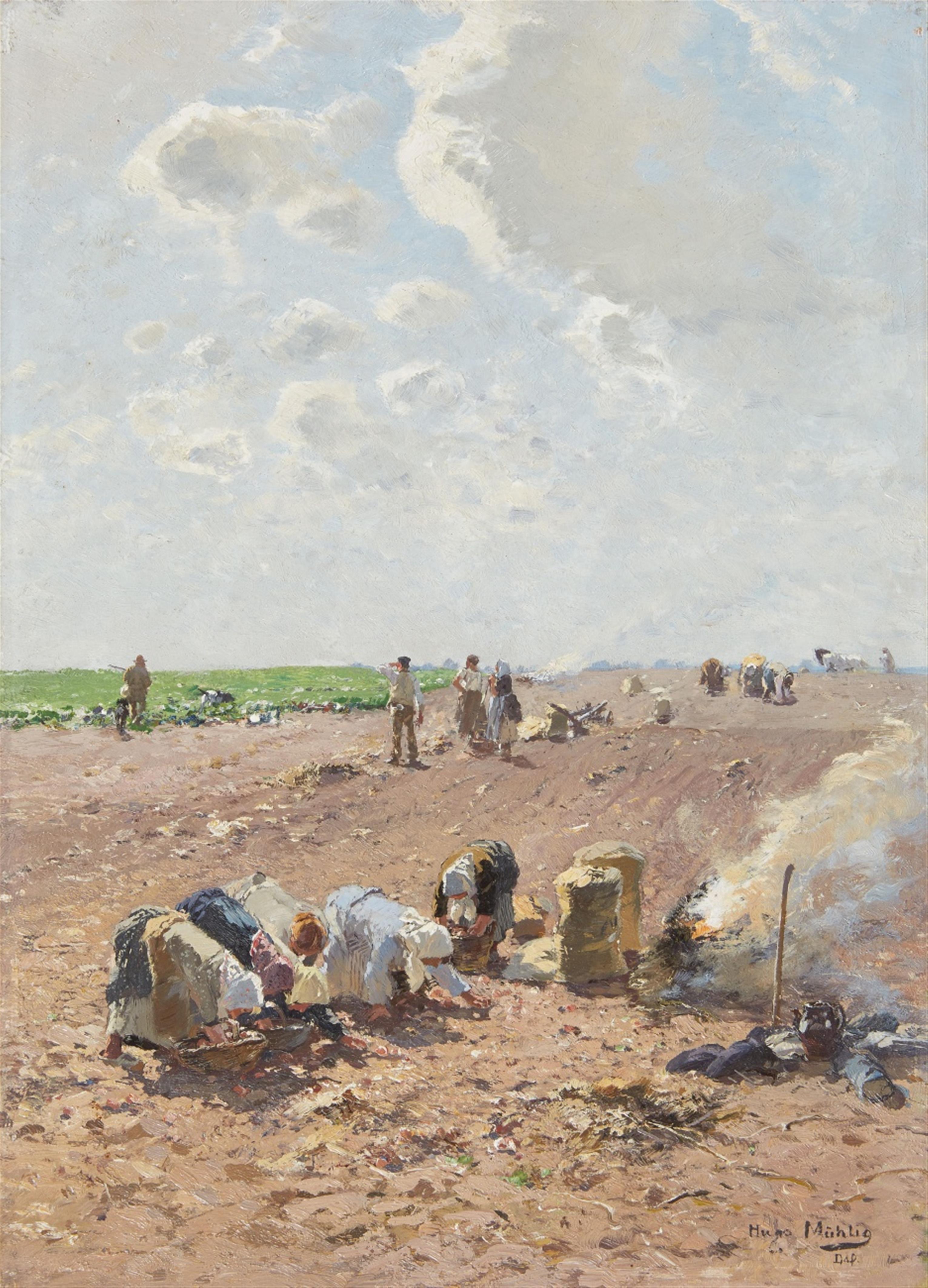Hugo Mühlig - Landscape With Peasants - image-1