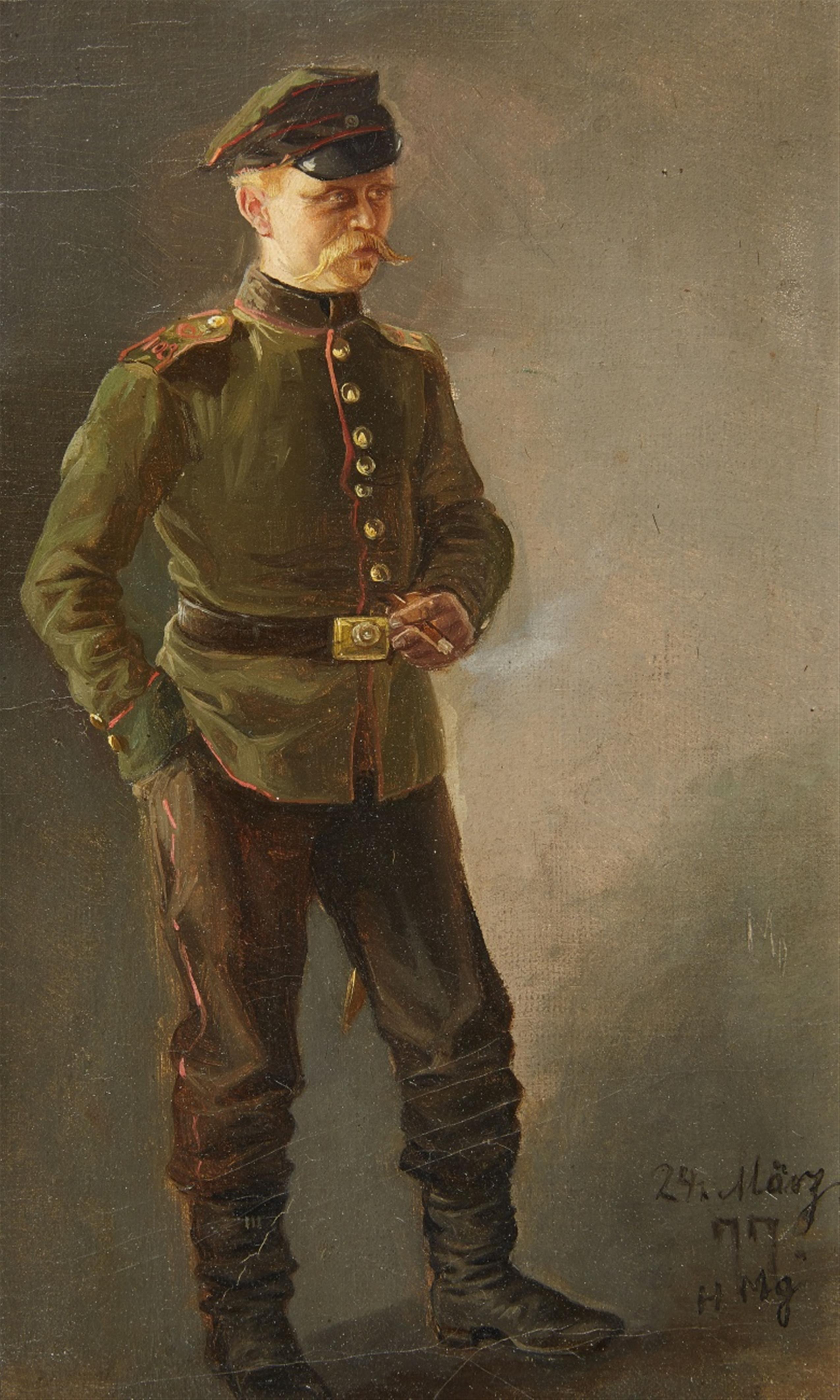 Hugo Mühlig - Self Portrait in Uniform - image-1