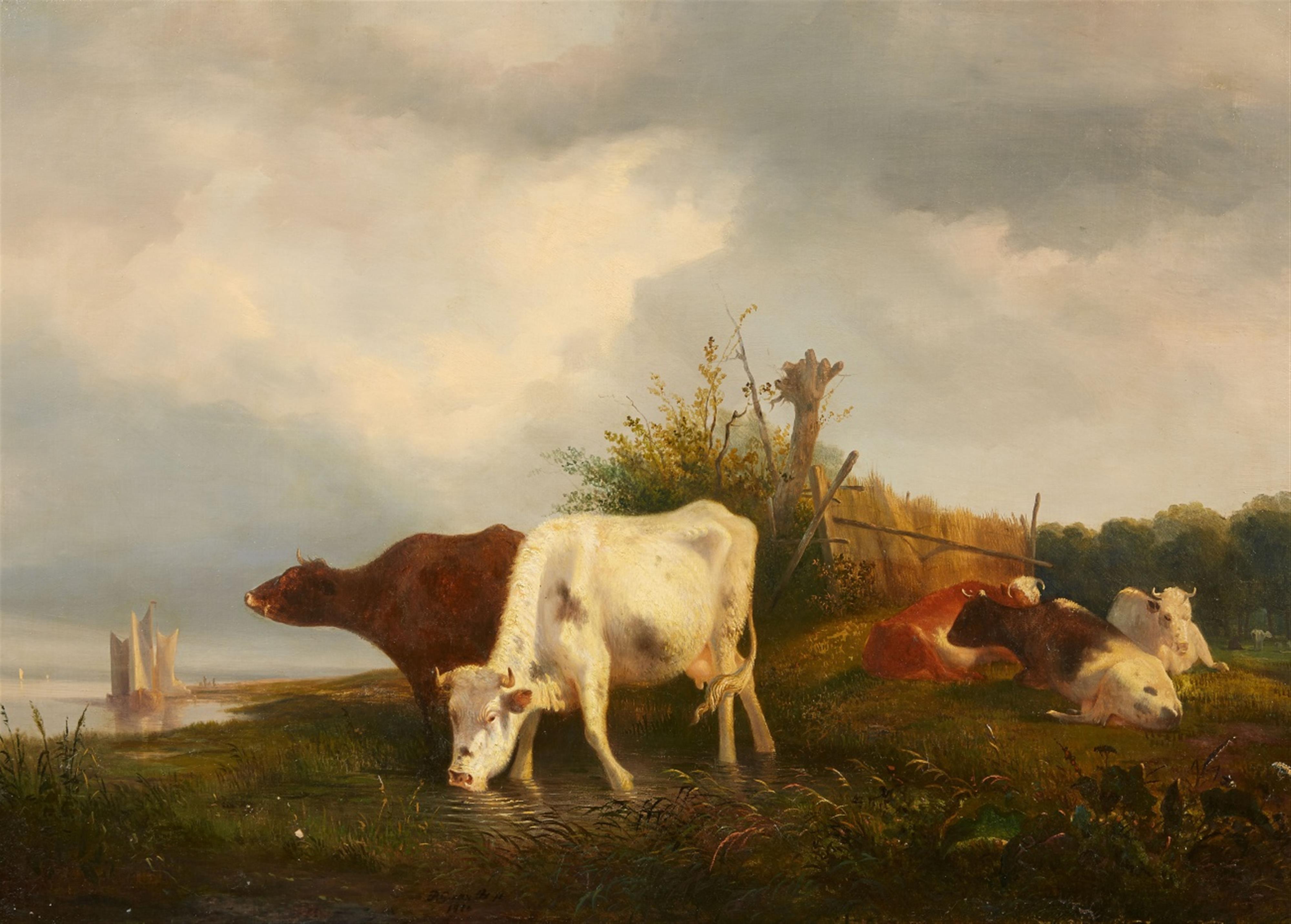 Pieter Gerardus van Os - Grazing Cattle - image-1