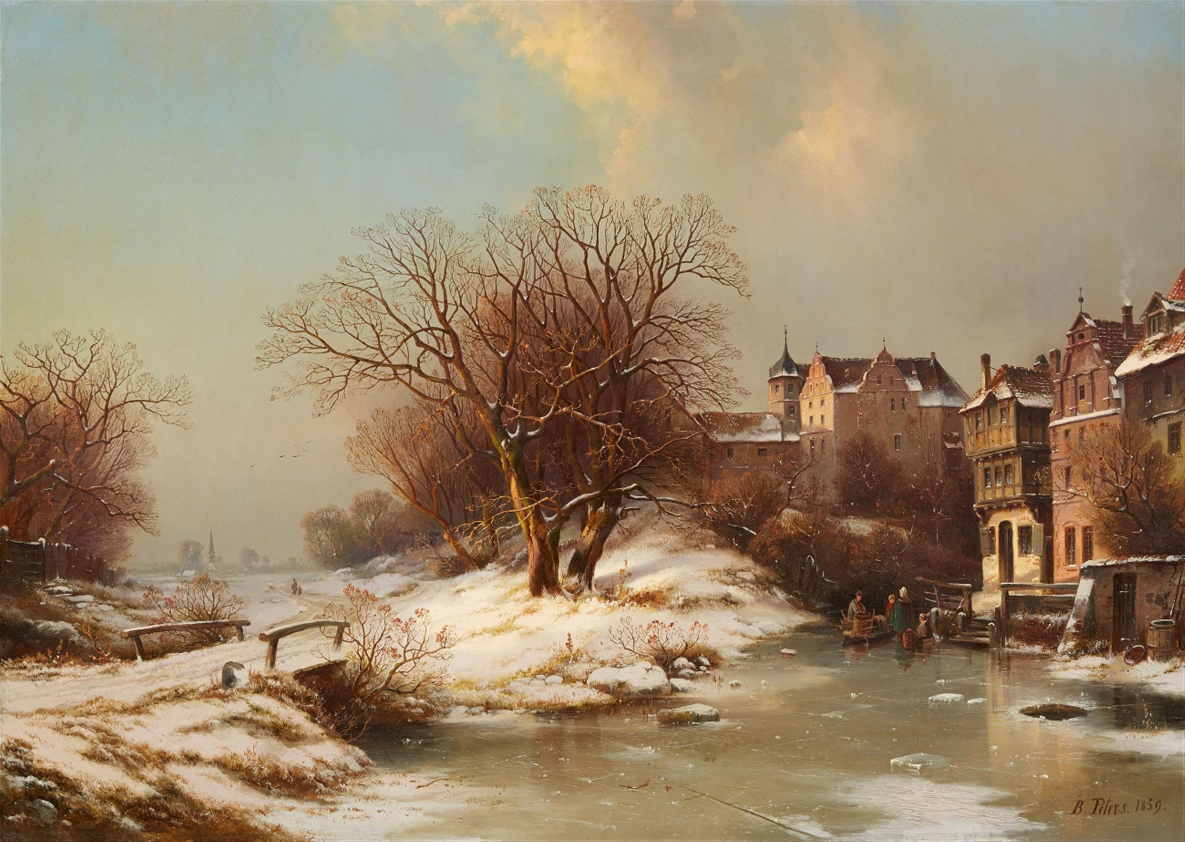 Bernhard Peters - Winter Landscape with a City View - image-1