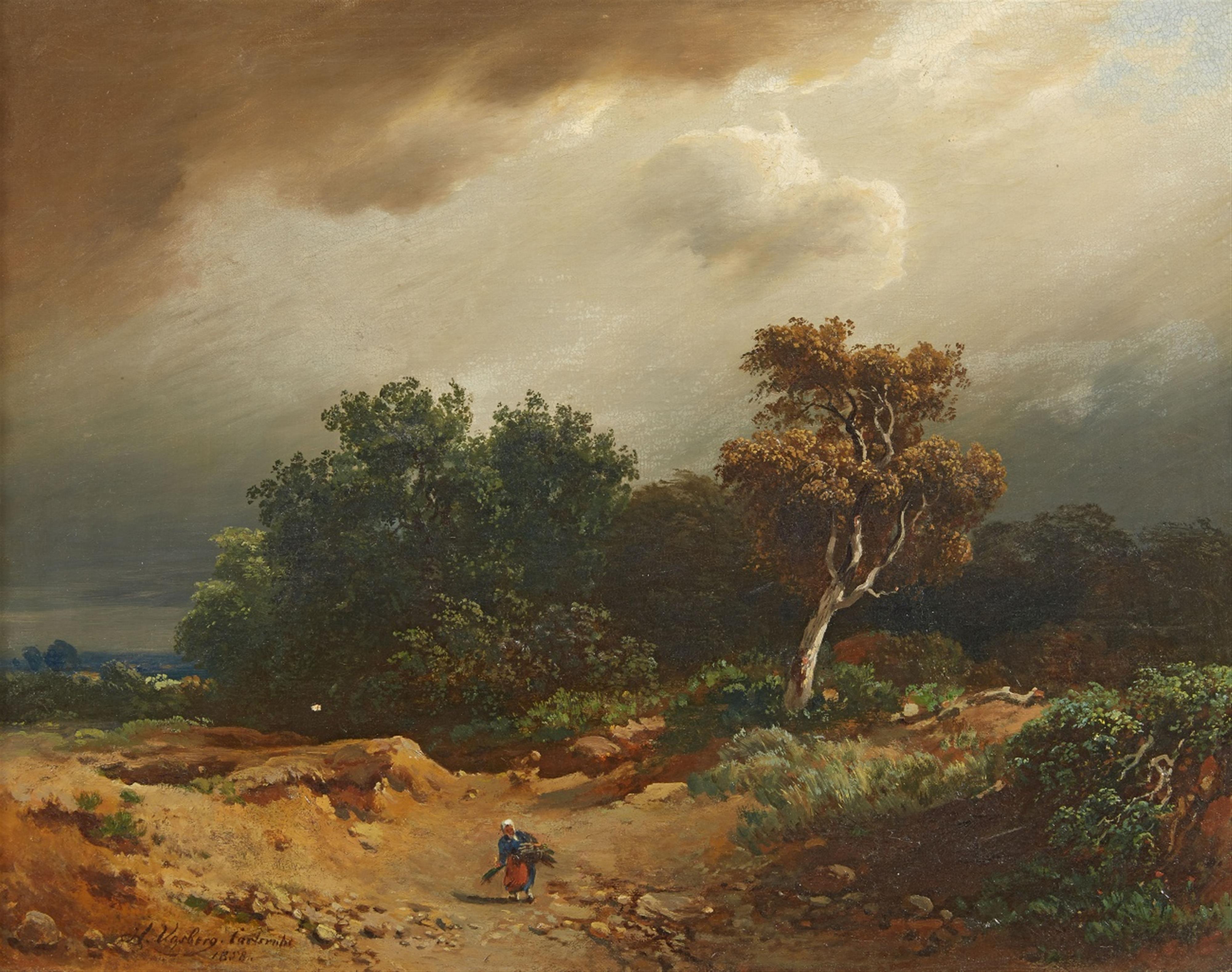 Heinrich Vosberg - Landschaft mit Reisigsammlerin - image-1