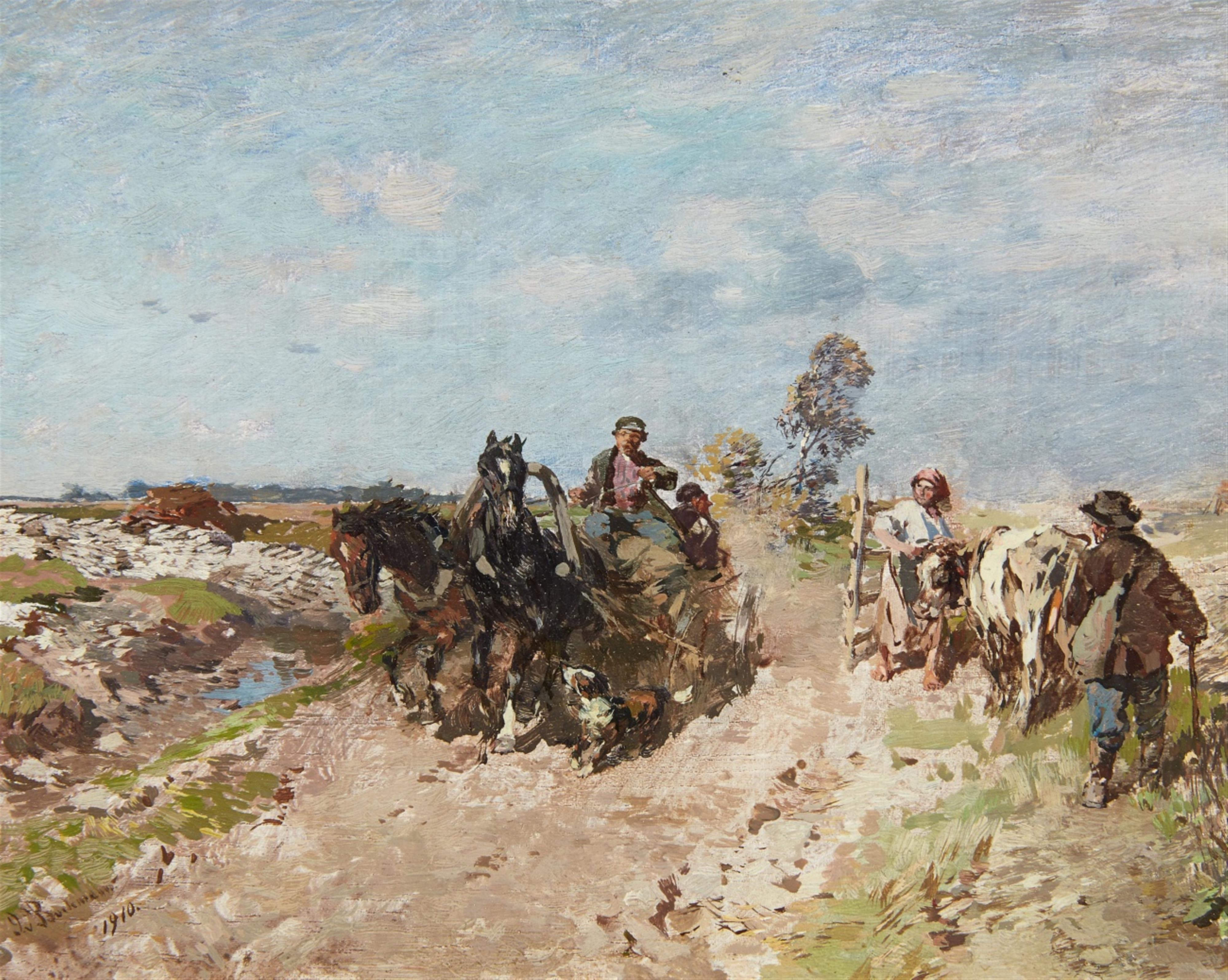 Gregor von Bochmann - Landscape with a Hay Cart - image-1