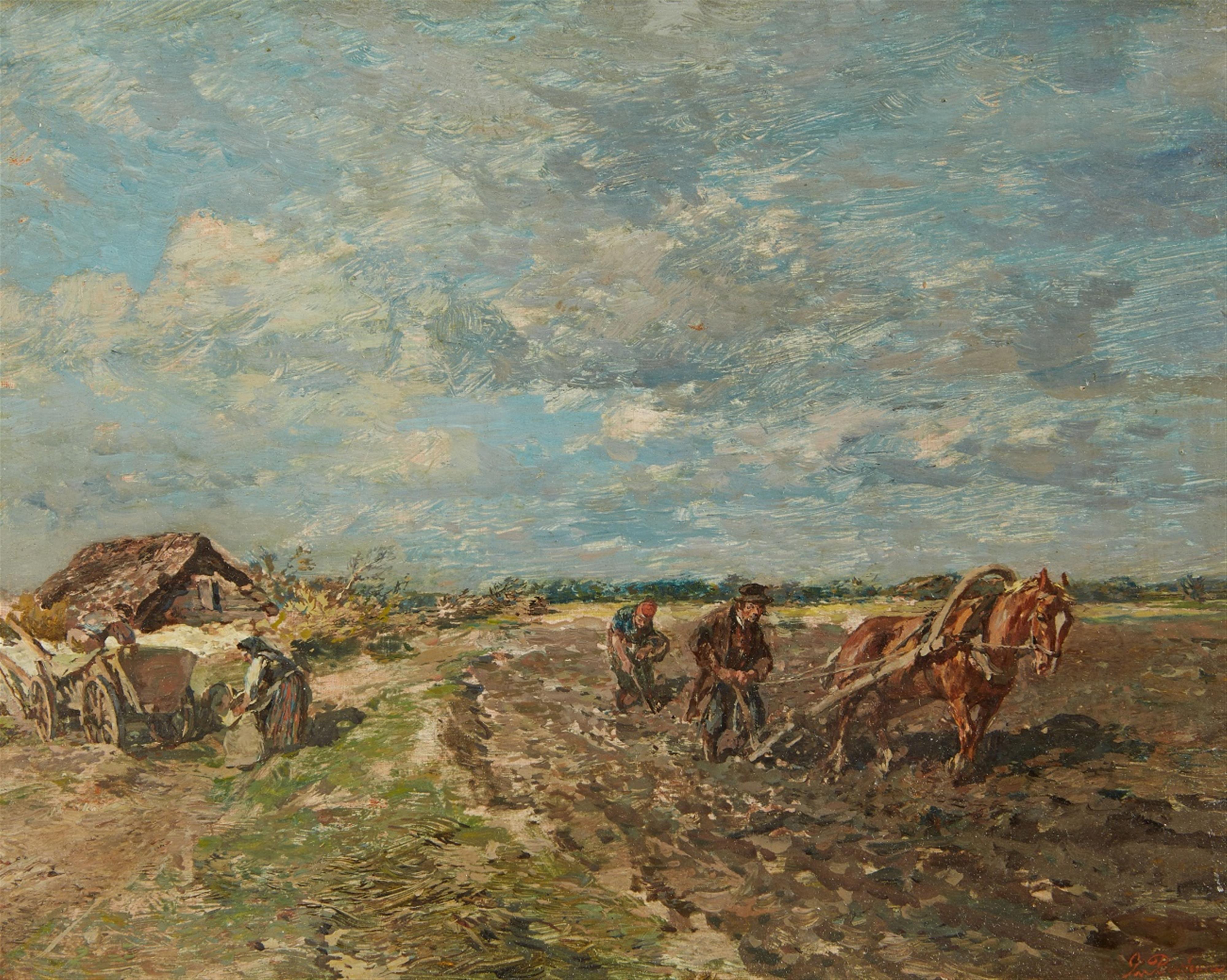 Gregor von Bochmann - Landschaft mit pflügenden Bauern - image-1