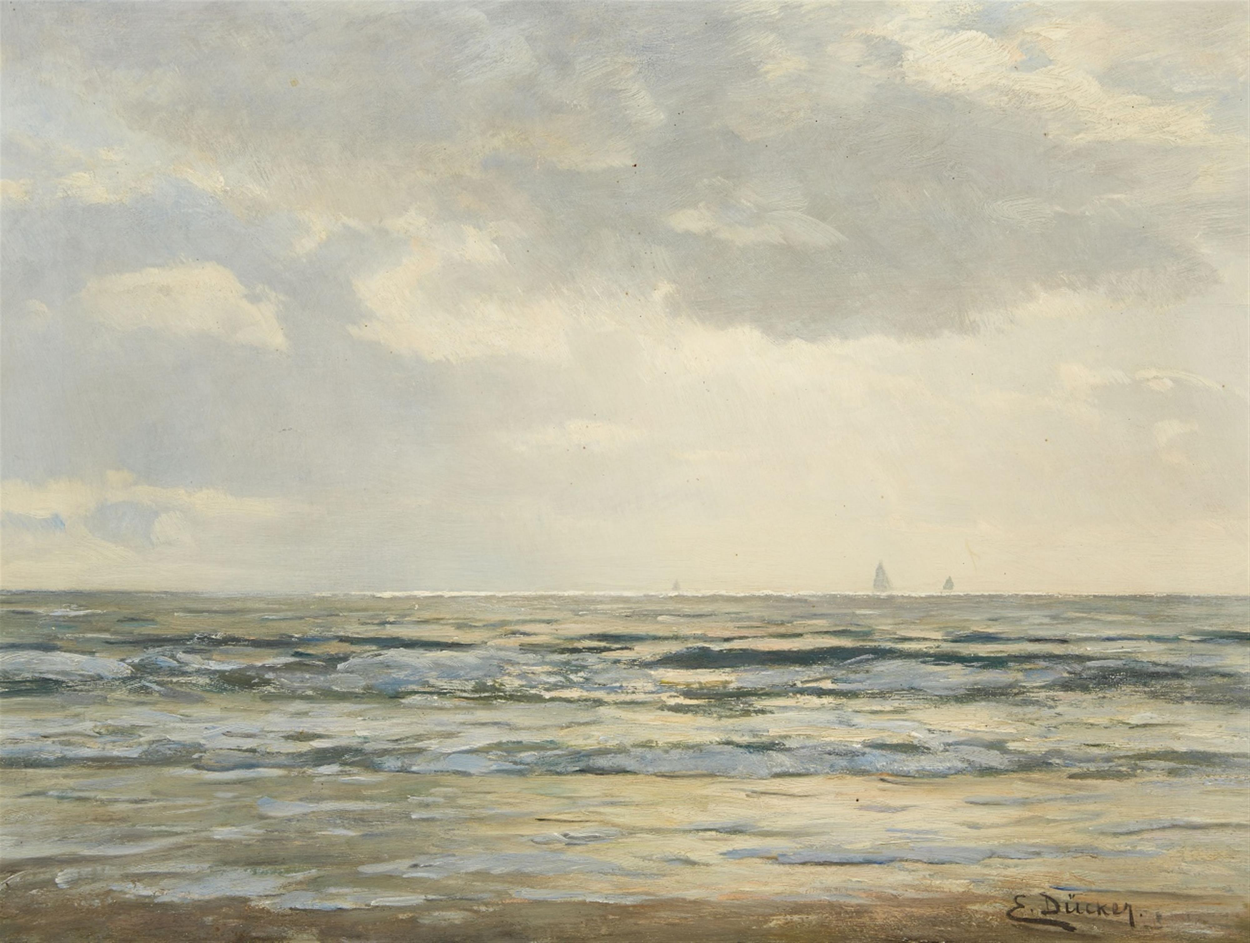 Eugène Gustav Dücker - An Evening Seascape - image-1