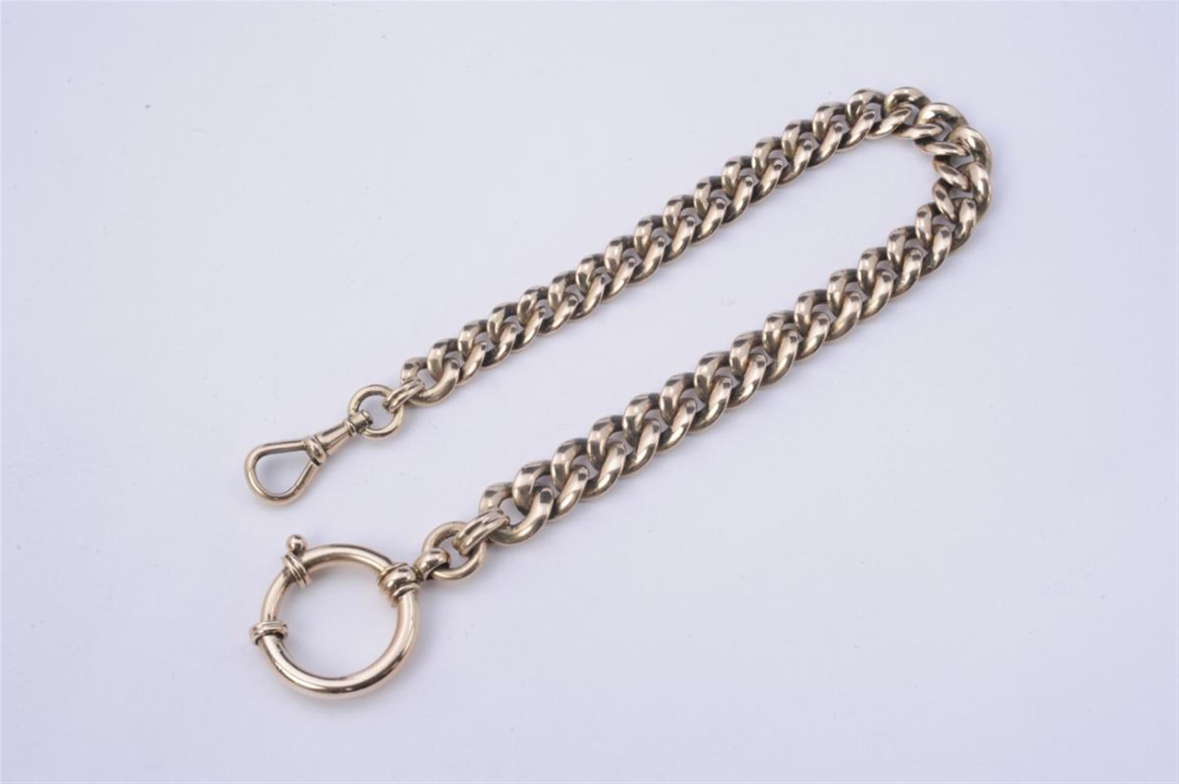 A 14k red gold watch chain. - image-1